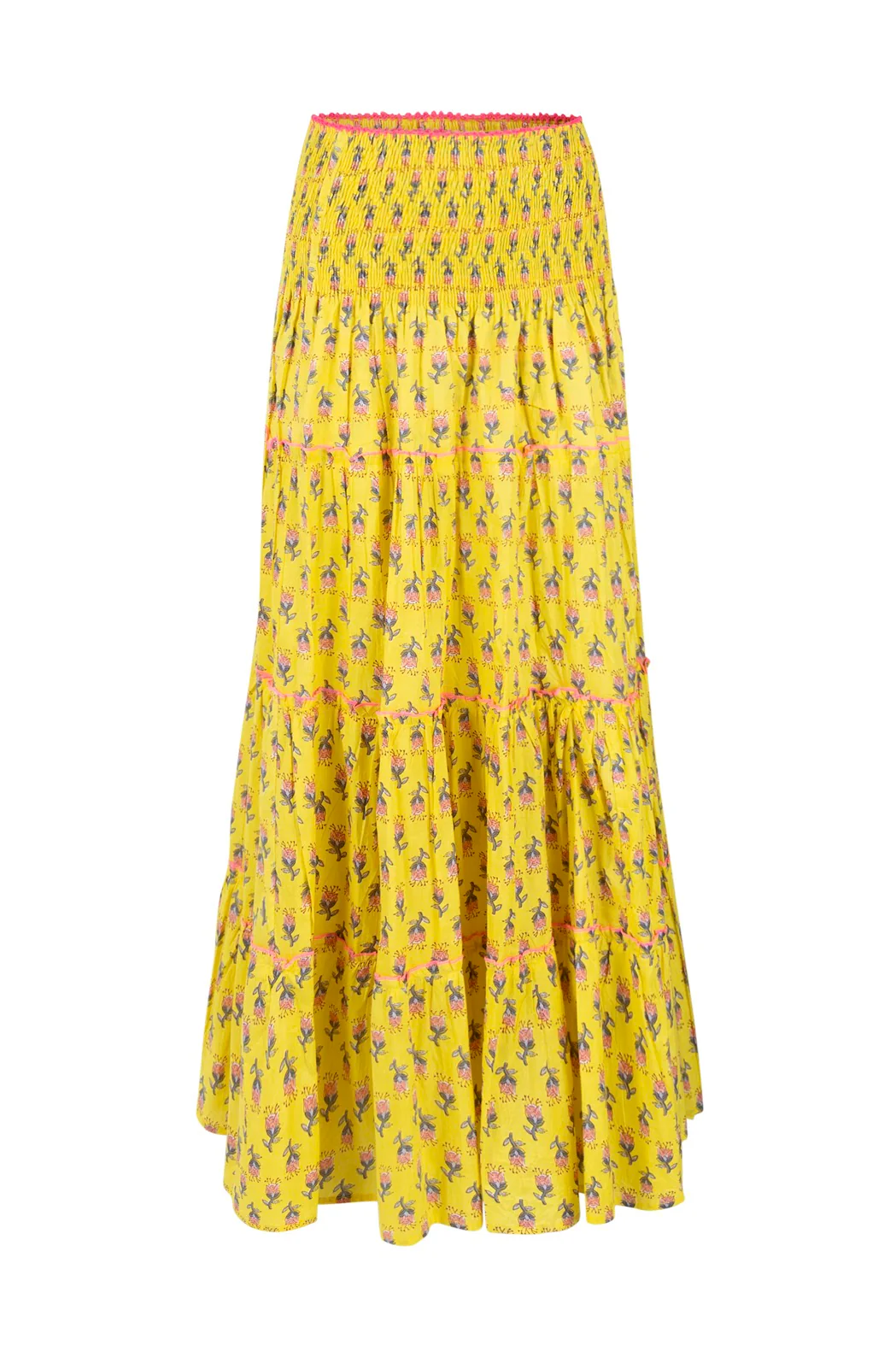 413 Flower Long Skirt - Yellow - Image 3