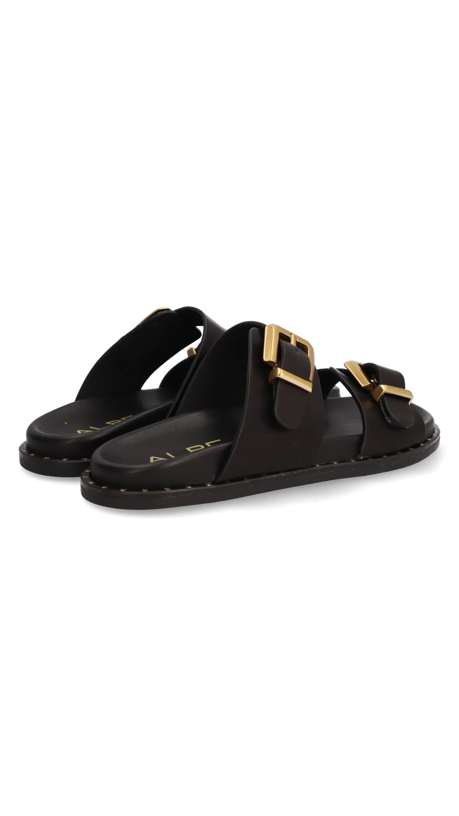 5575 Leather Buckle Sandals - Black - Image 3