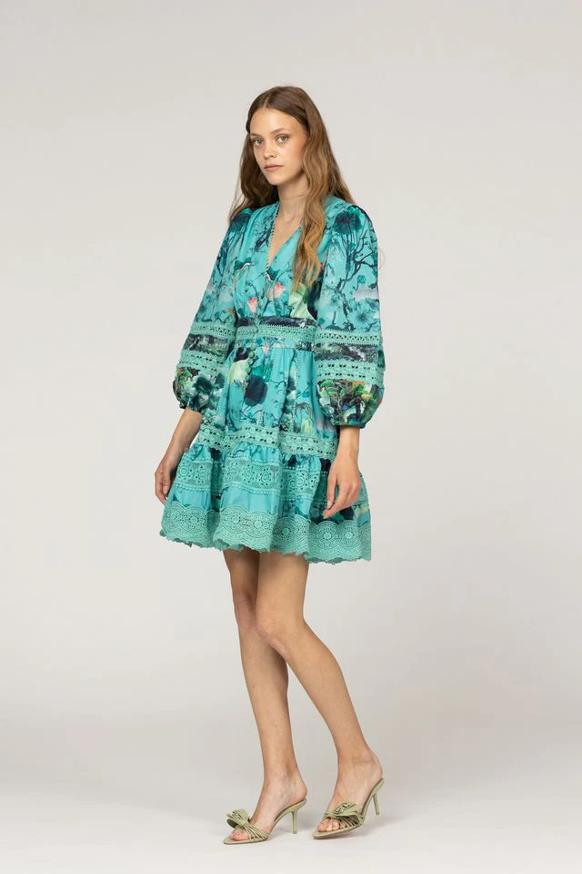 Bavarian Dress - Rapa Flora/Green - Image 3