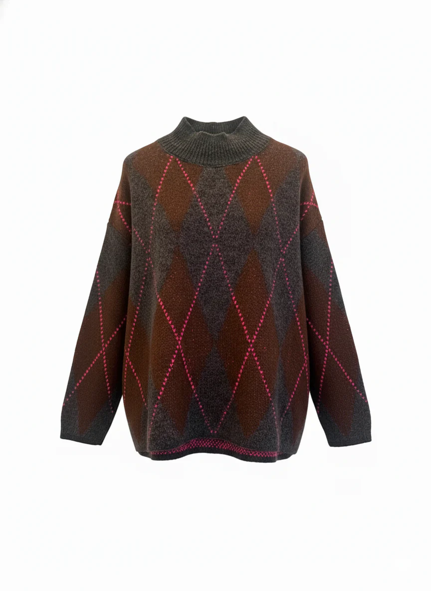 BC Argyle Knit - Charcoal - Image 2