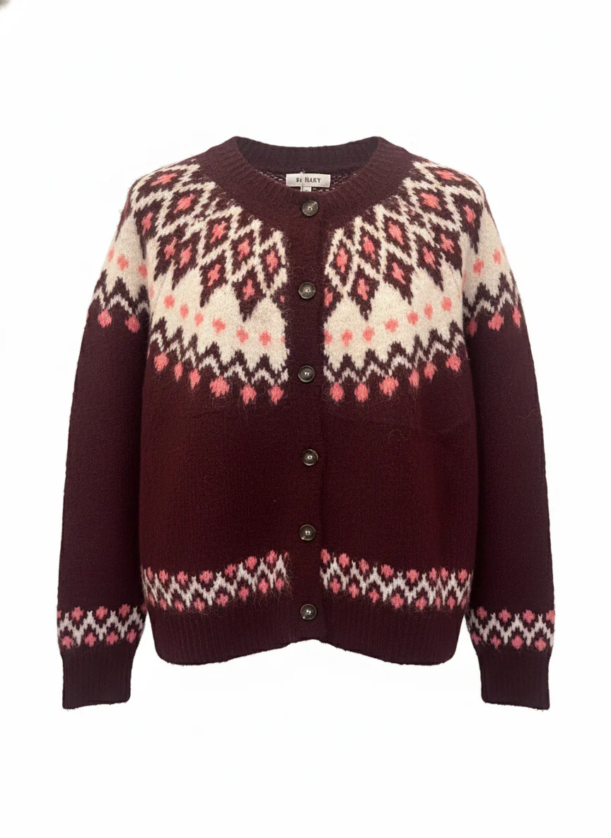 BC Fair Isle 02 - Burgundy - Image 2