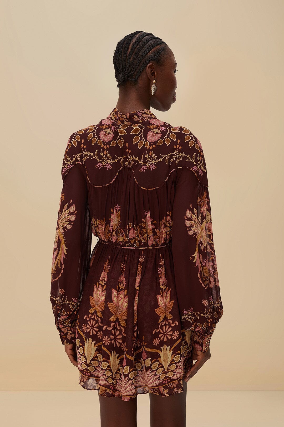 Bella Knotted Neckline Dress - Burgundy - Image 4