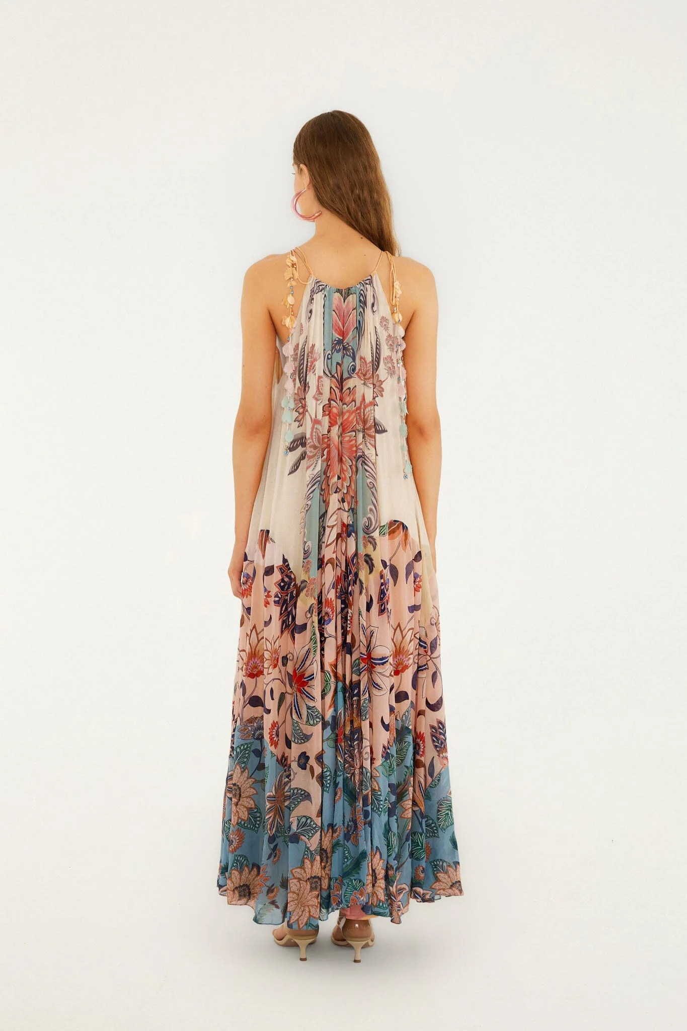 Boho Floral Delhi Pleated Maxi Dress - Multicolour - Image 4