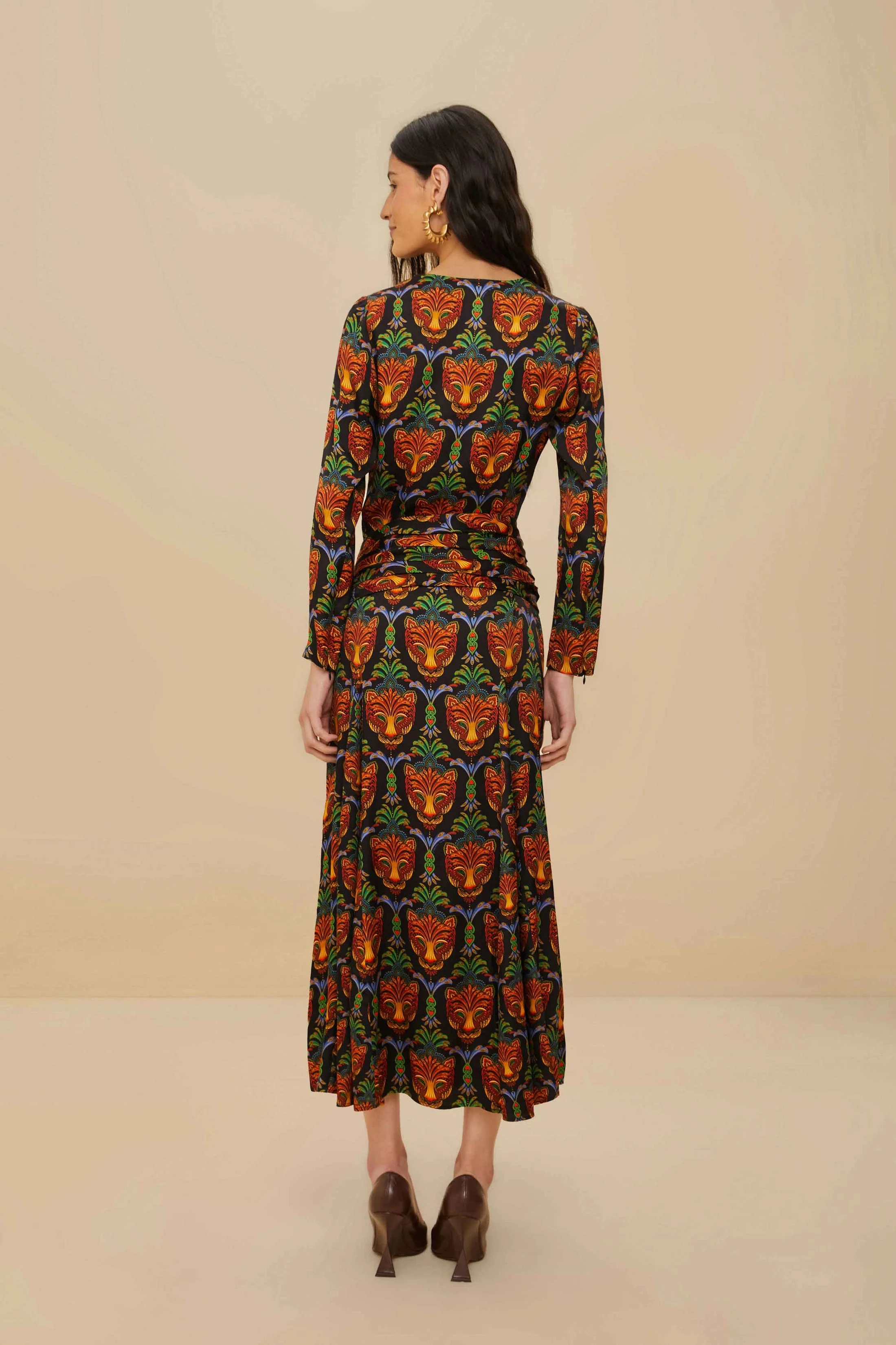 Boho Panther Midi Dress - Black - Image 3