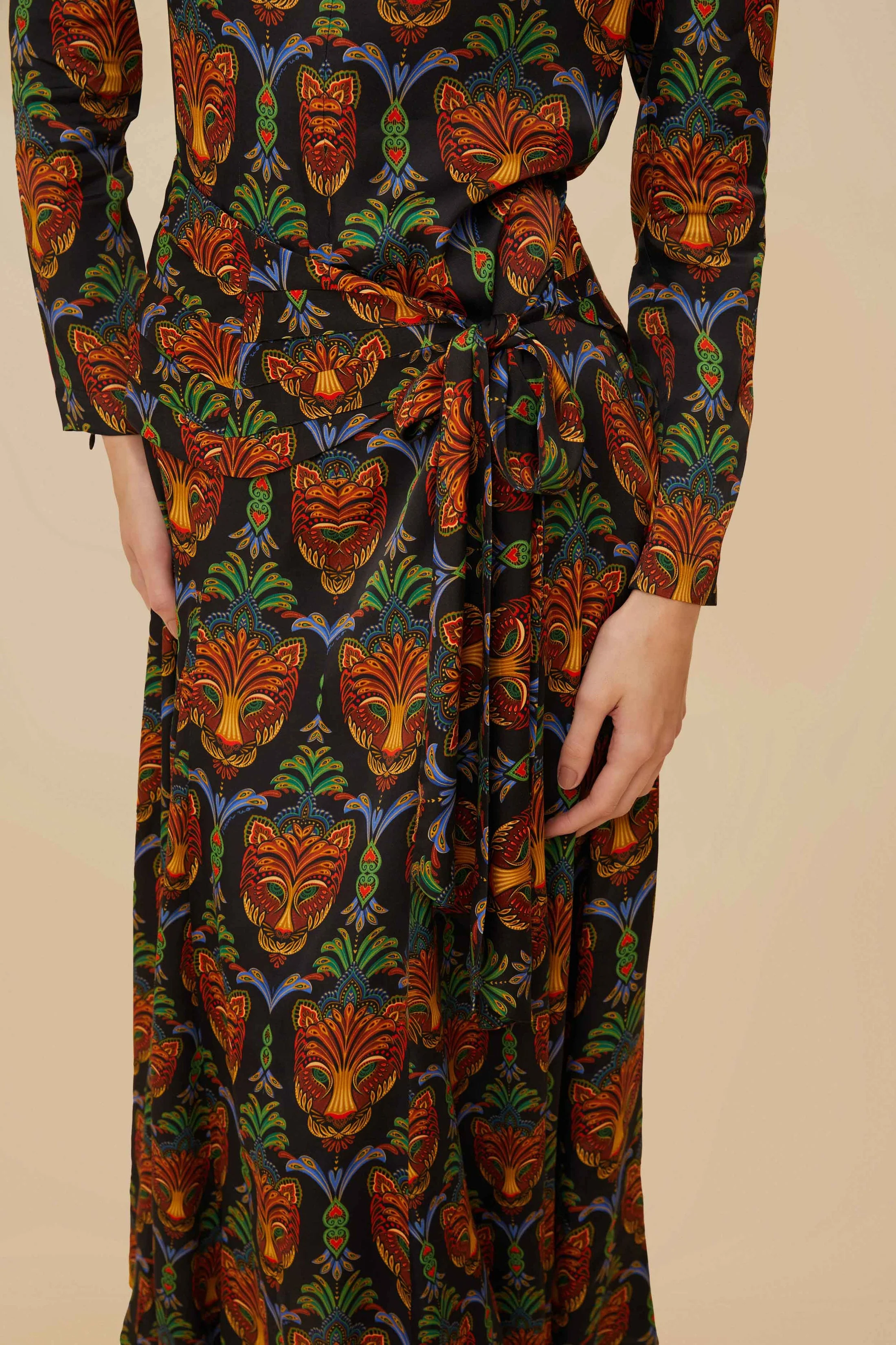 Boho Panther Midi Dress - Black - Image 4