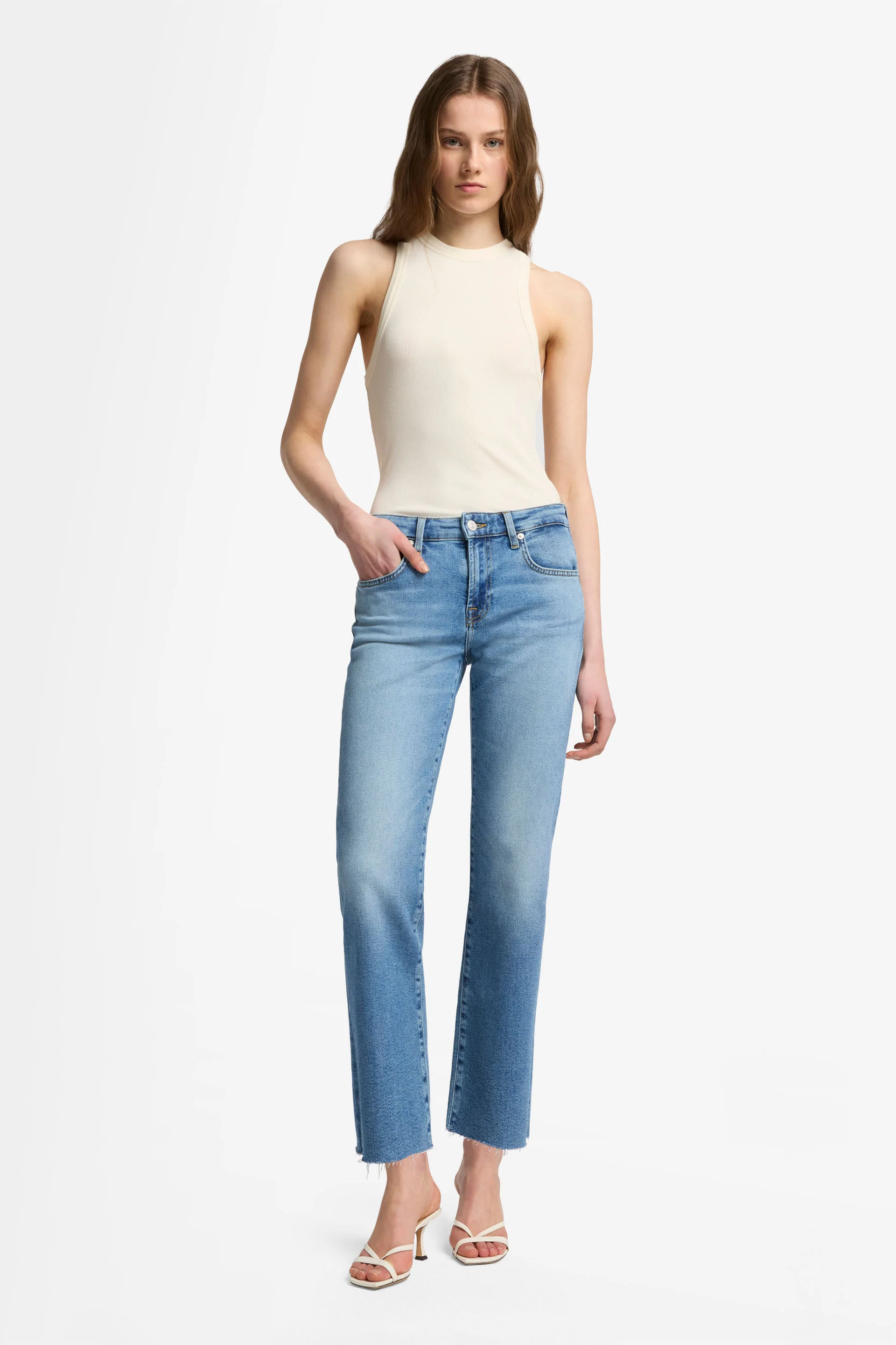 Calie Straight Ankle Fancy Jeans - Blue - Image 2