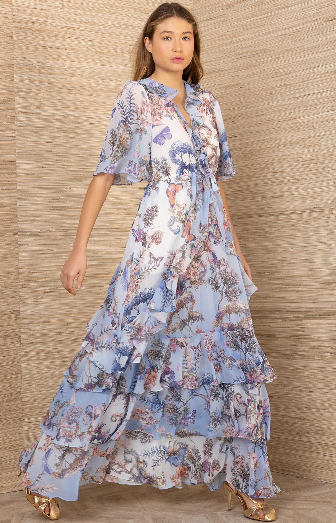 Carina Chiffon Maxi Dress - Blue - Image 3
