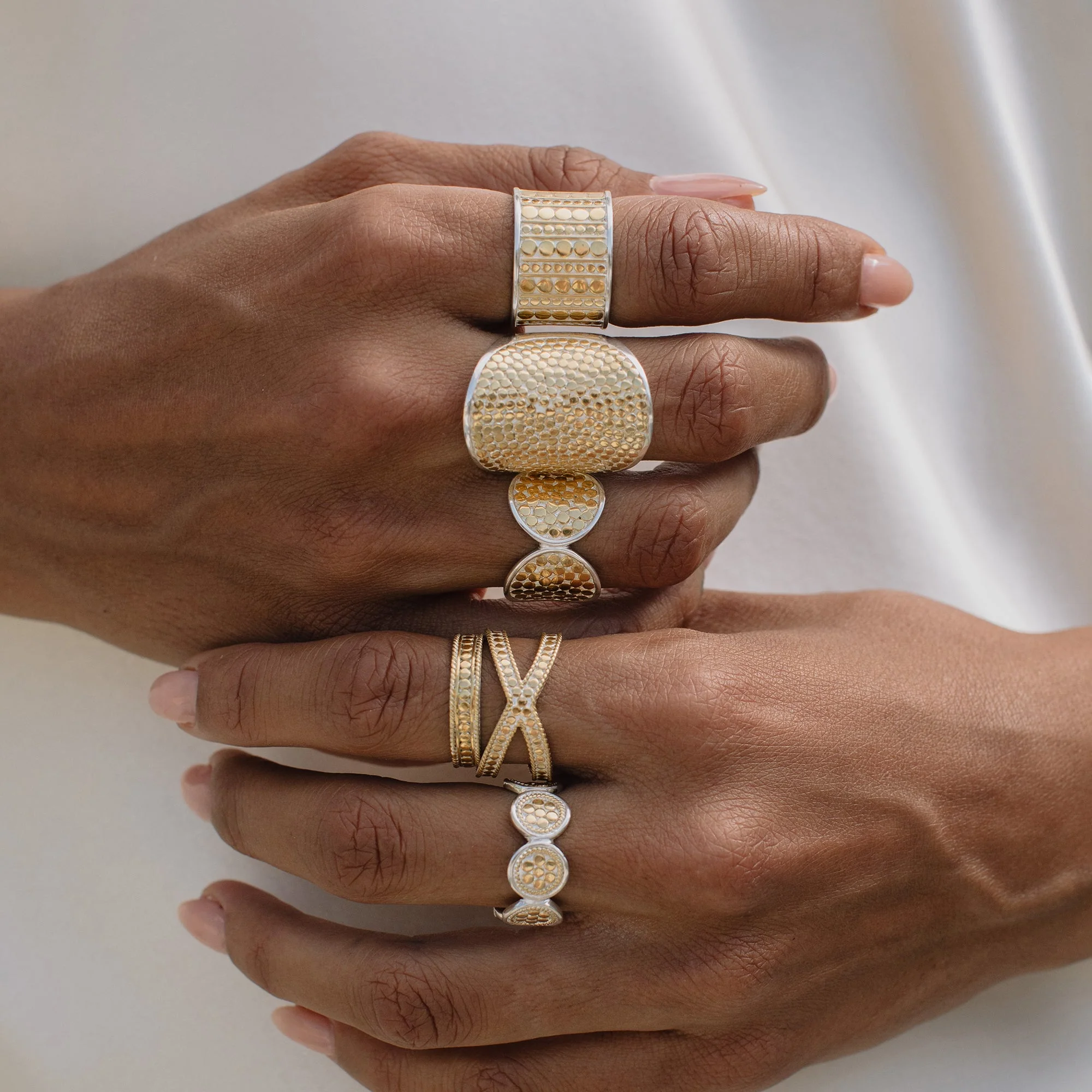 Centered Saddle Ring - Gold & Silver - Image 2