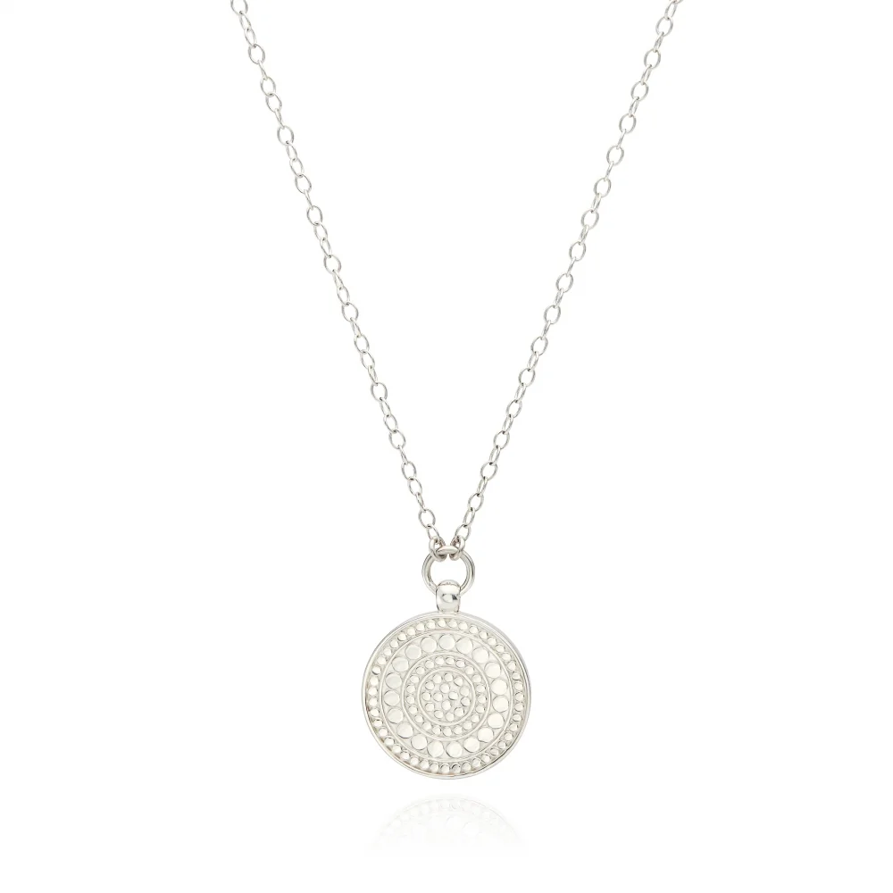 Classic Reversible Disc Pendant Necklace - Gold & Silver - Image 3