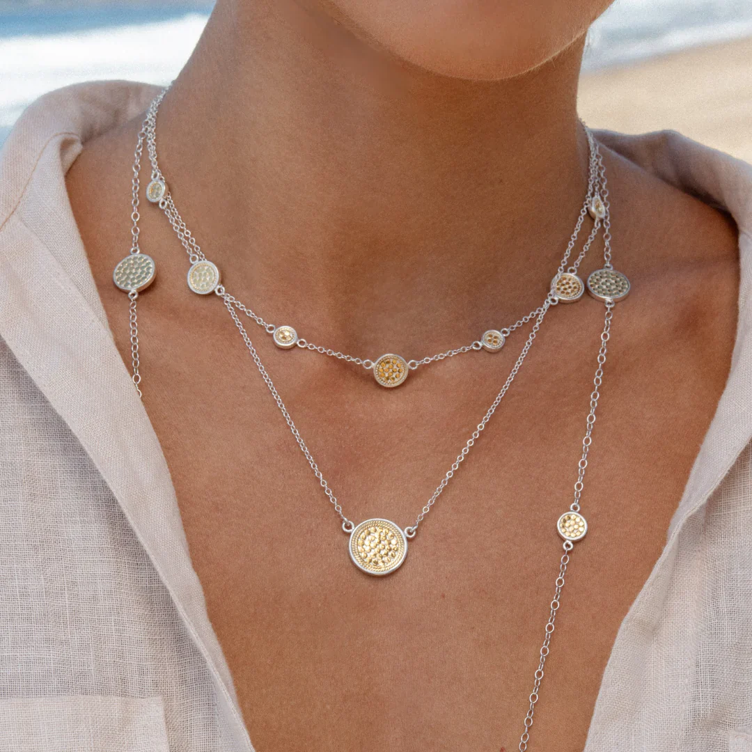 Classic Station Necklace - Gold & Silver - Image 2