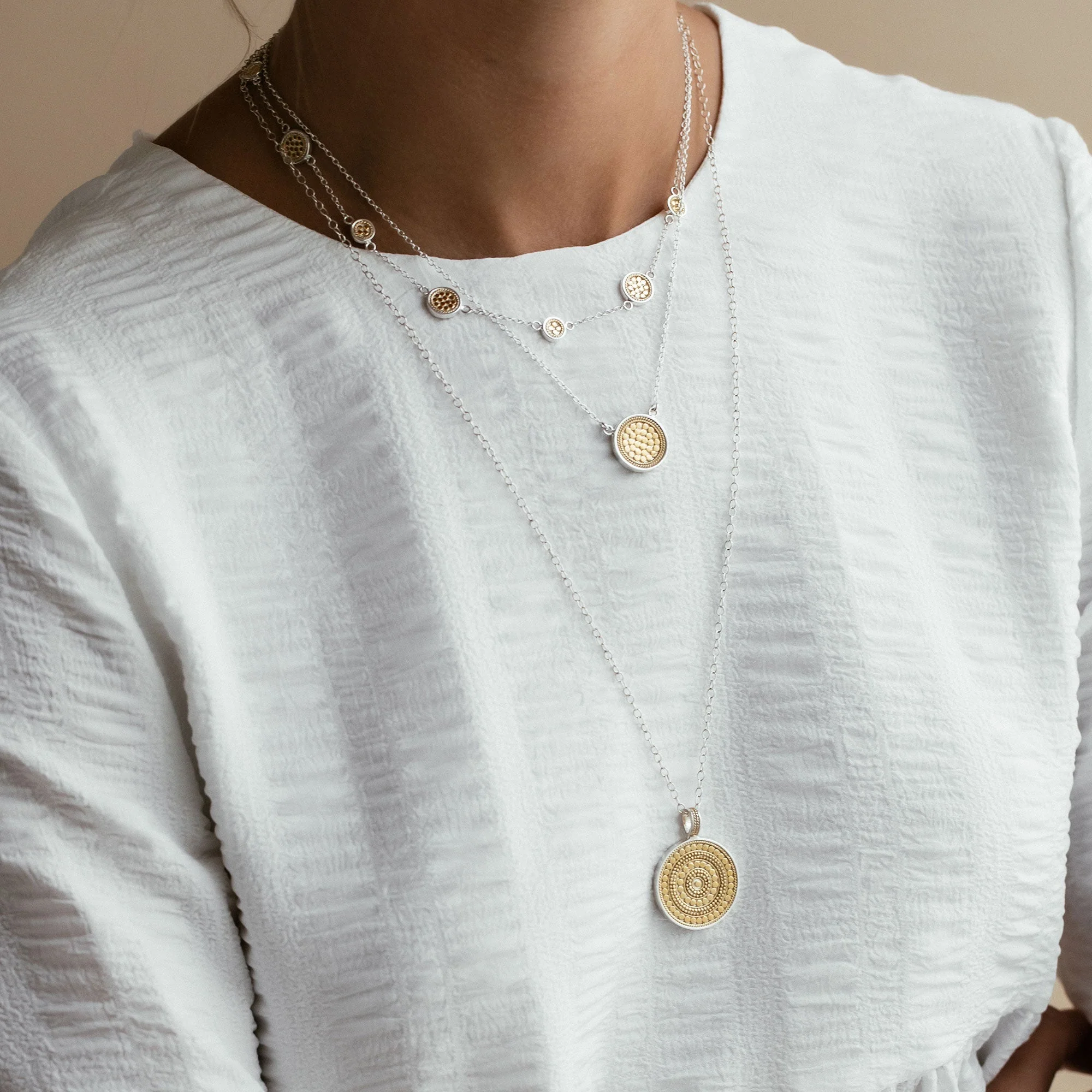 Classic Station Necklace - Gold & Silver - Image 4