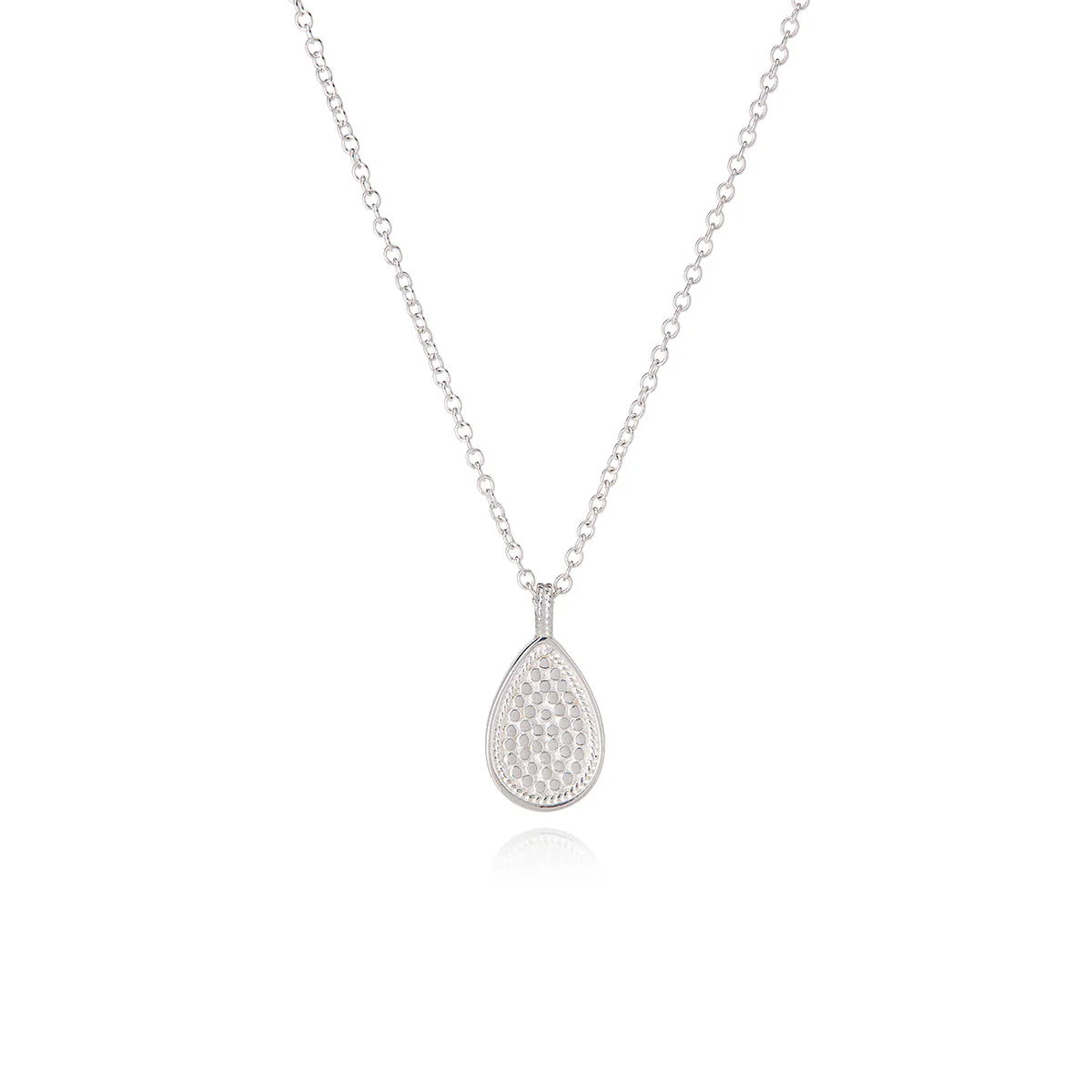 Classic Teardrop Reversible Pendant Necklace - Gold & Silver - Image 4