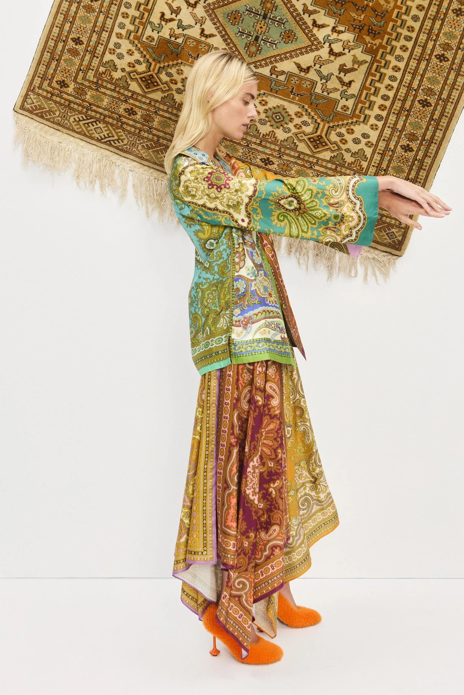 Clemenza Spliced Silk Shirt - Image 3