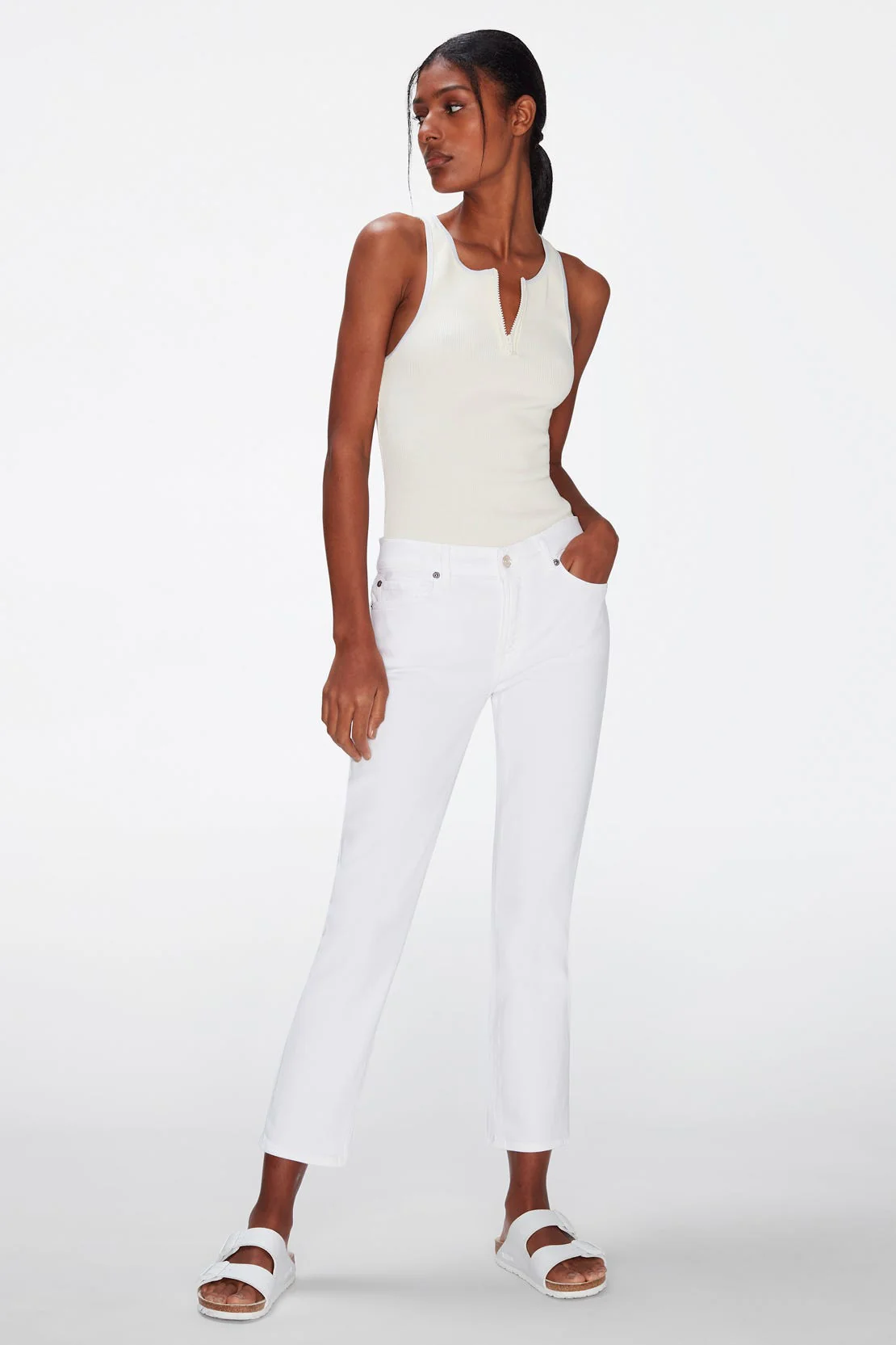 Roxanne Ankle Luxe Vintage Jeans - White - Image 3