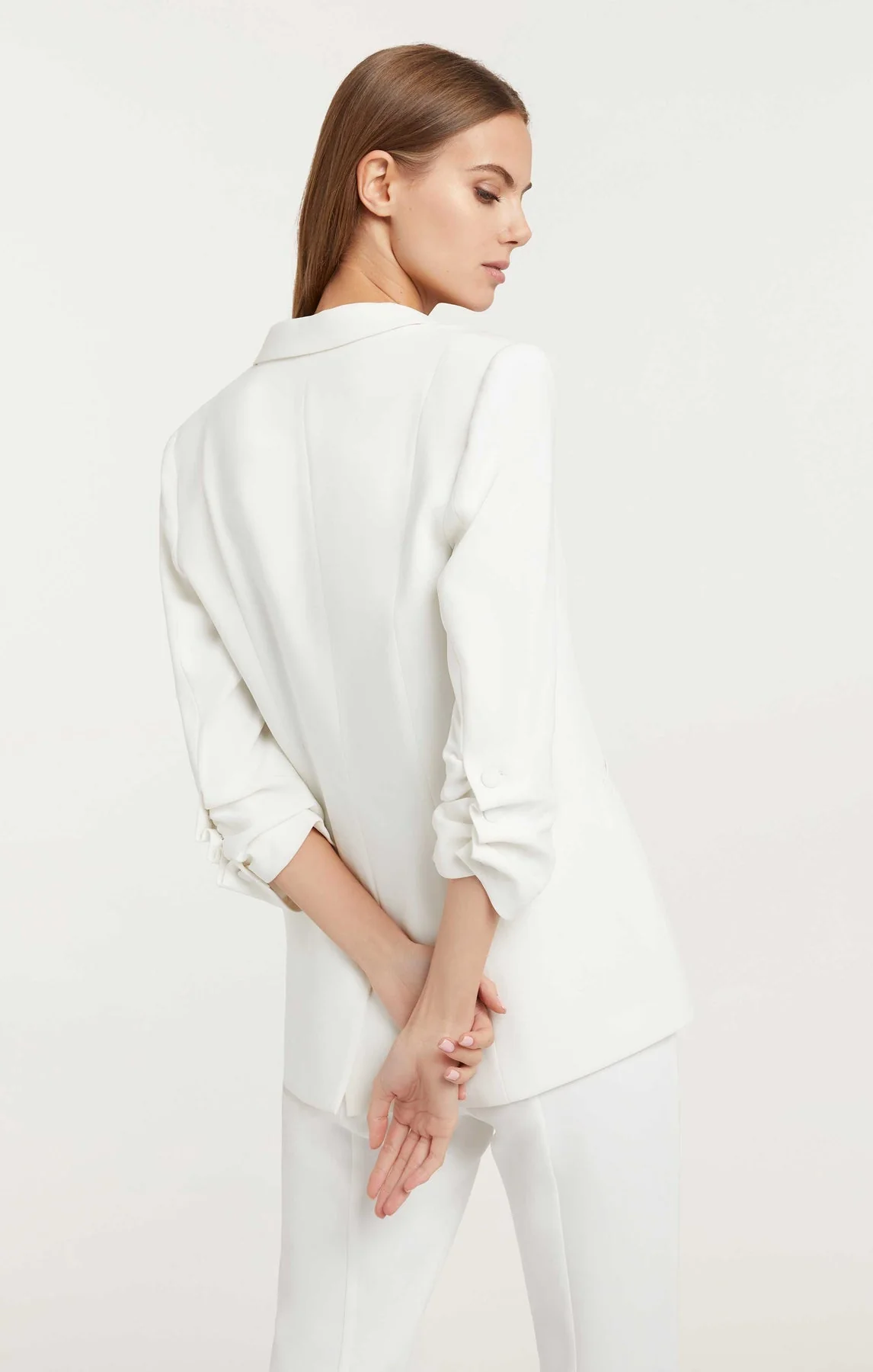 Crepe Khloe Blazer - Ivory - Image 4