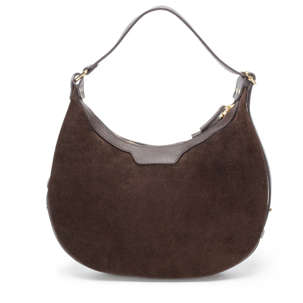 Crescent Suede Bag - Choc - Image 3