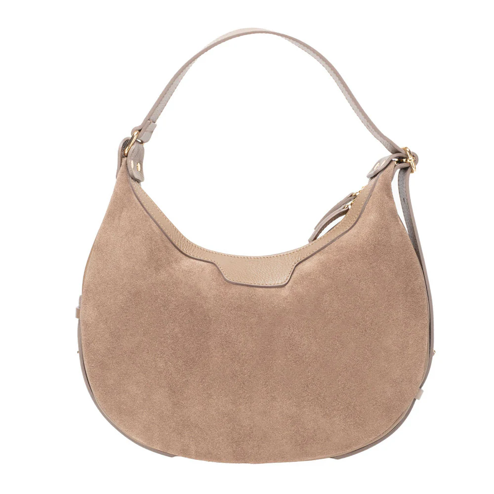 Crescent Suede Bag - Taupe - Image 3