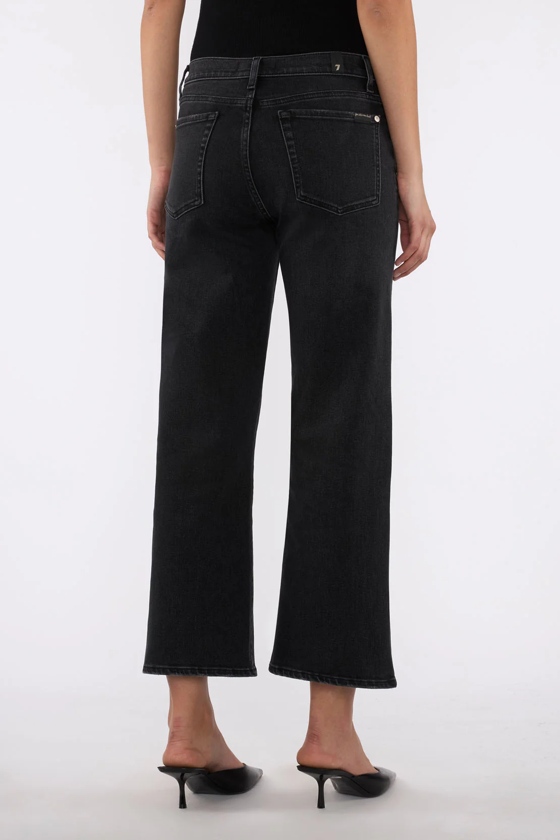 Cropped Alexa Bottomline Jeans - Black - Image 2