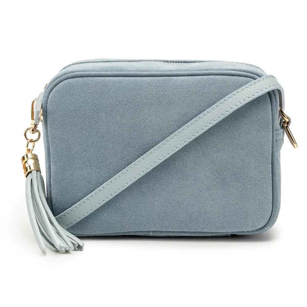 Crossbody Tassel Bag - Suede Powder Blue - Image 3
