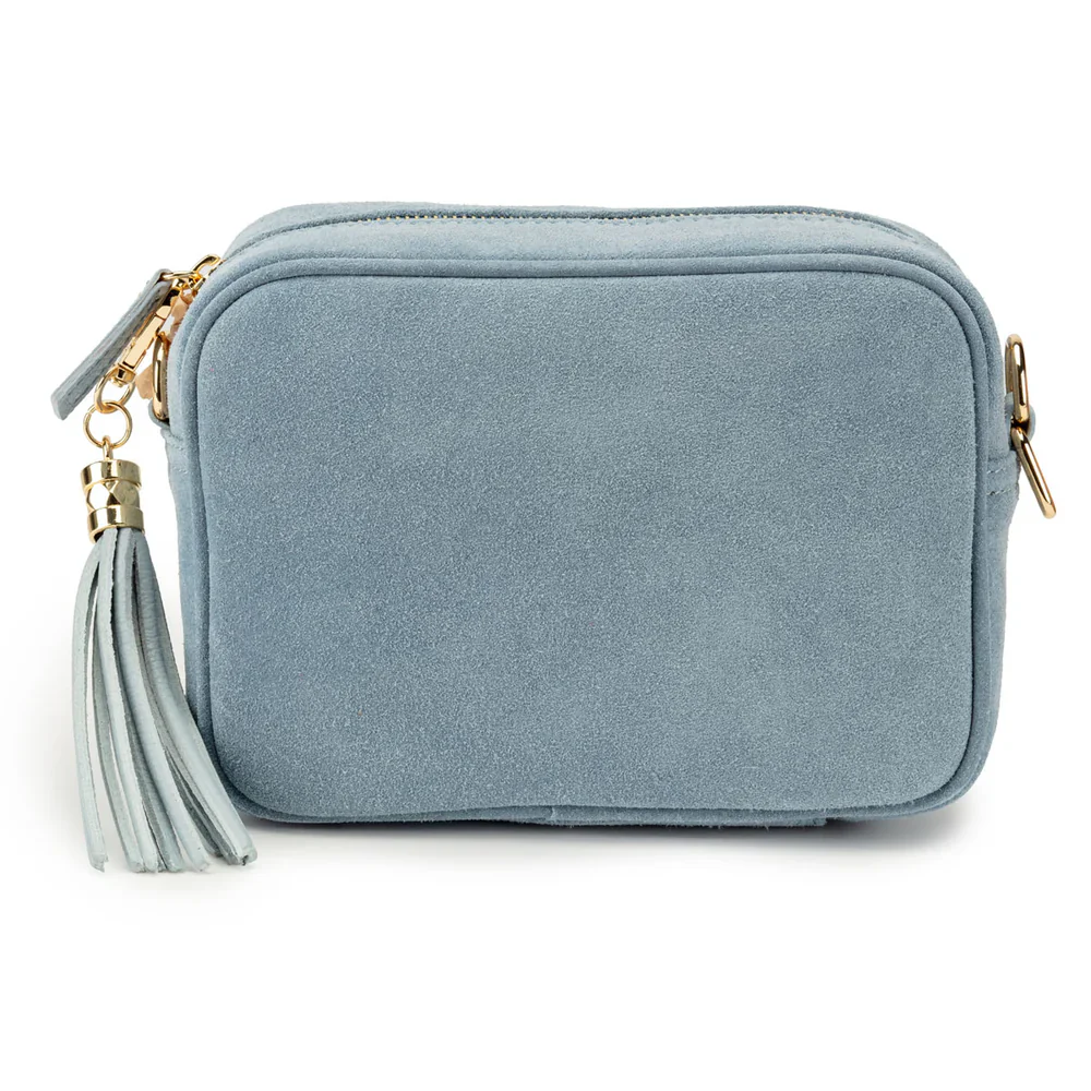 Crossbody Tassel Bag - Suede Powder Blue - Image 4