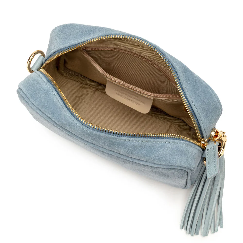 Crossbody Tassel Bag - Suede Powder Blue - Image 5