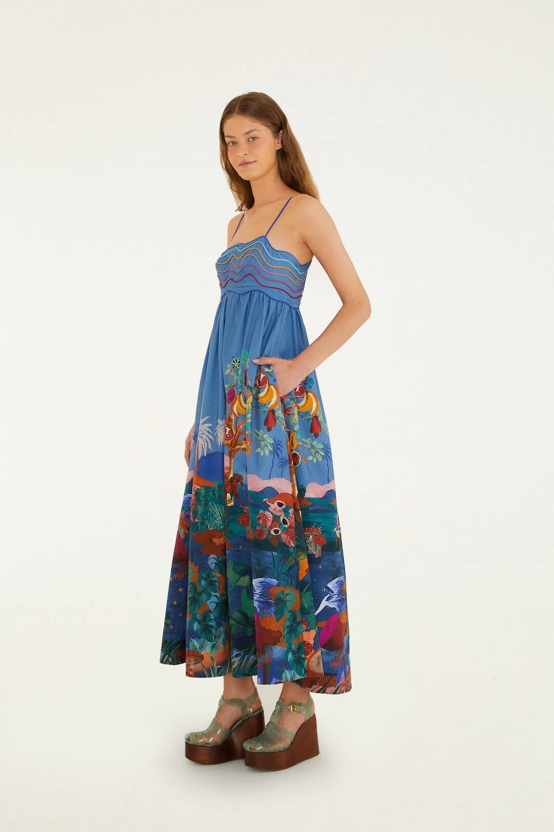 Dream Landscape Sleeveless Maxi Dress - Multicolour - Image 3