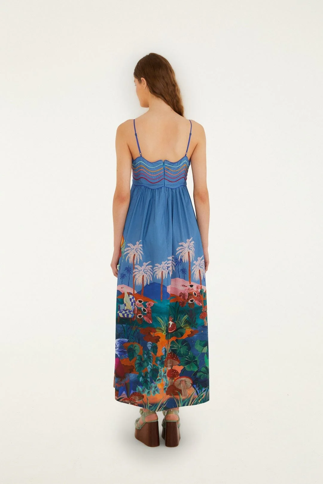 Dream Landscape Sleeveless Maxi Dress - Multicolour - Image 4
