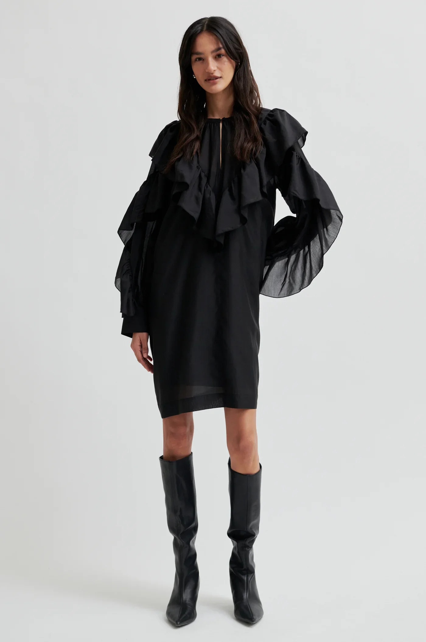 Dream Ruffle Dress - Black - Image 3