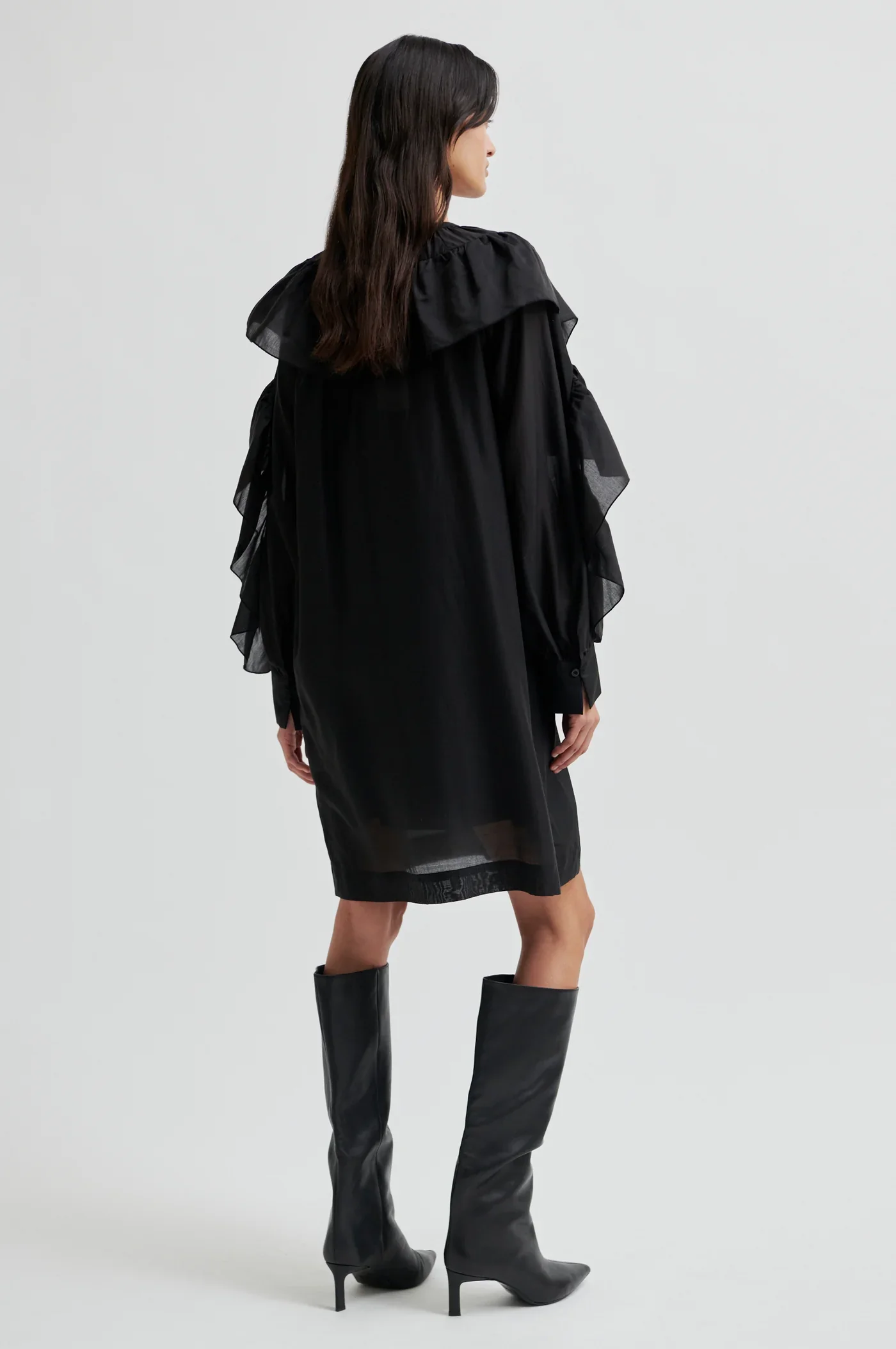 Dream Ruffle Dress - Black - Image 4