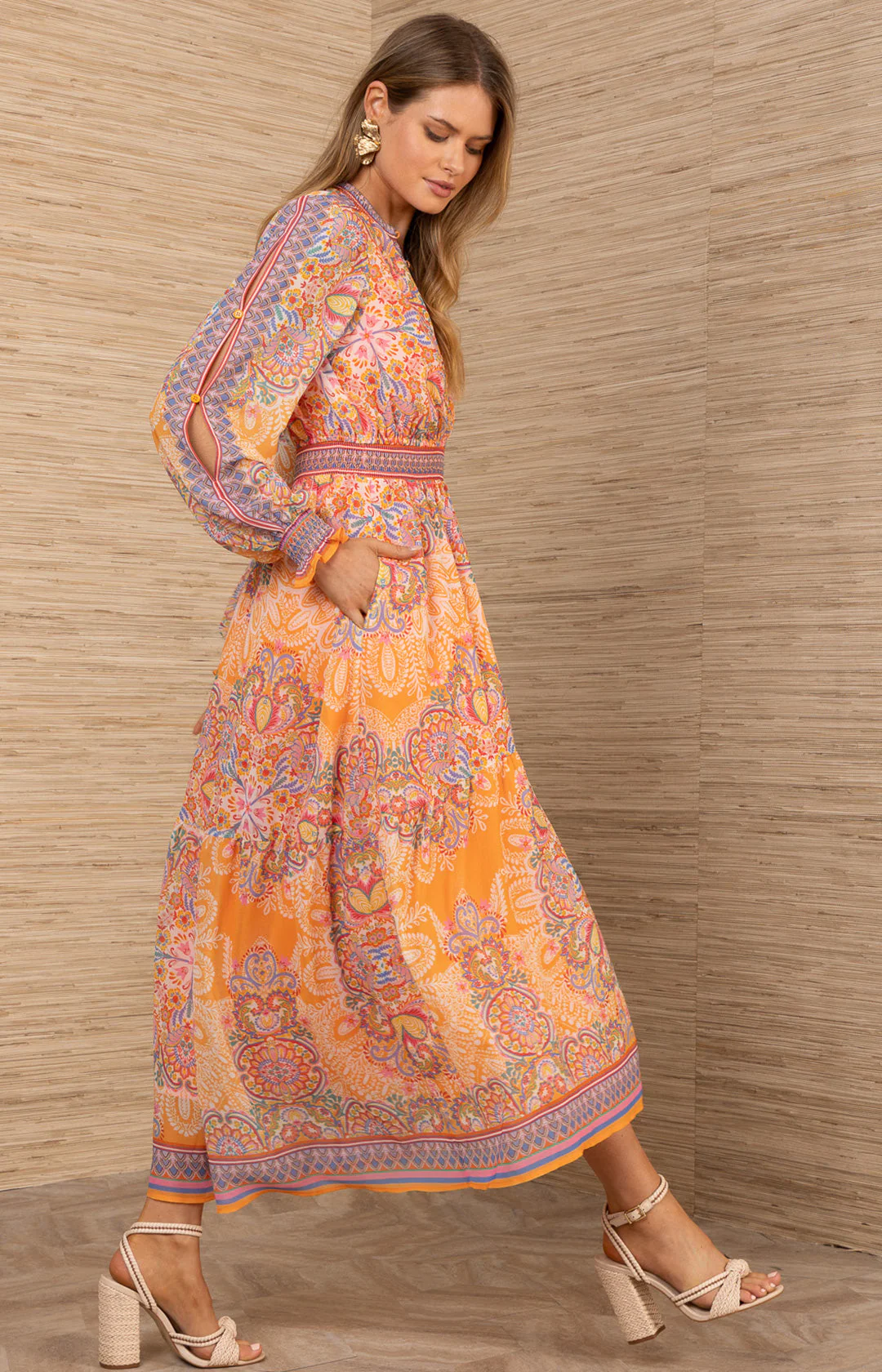 Eleanora Chiffon Maxi Dress - Orange - Image 3
