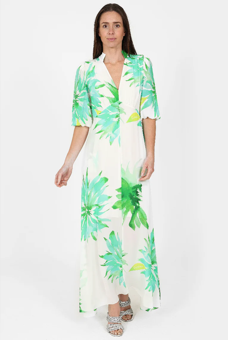 Elena Flower Dress - Green - Image 2