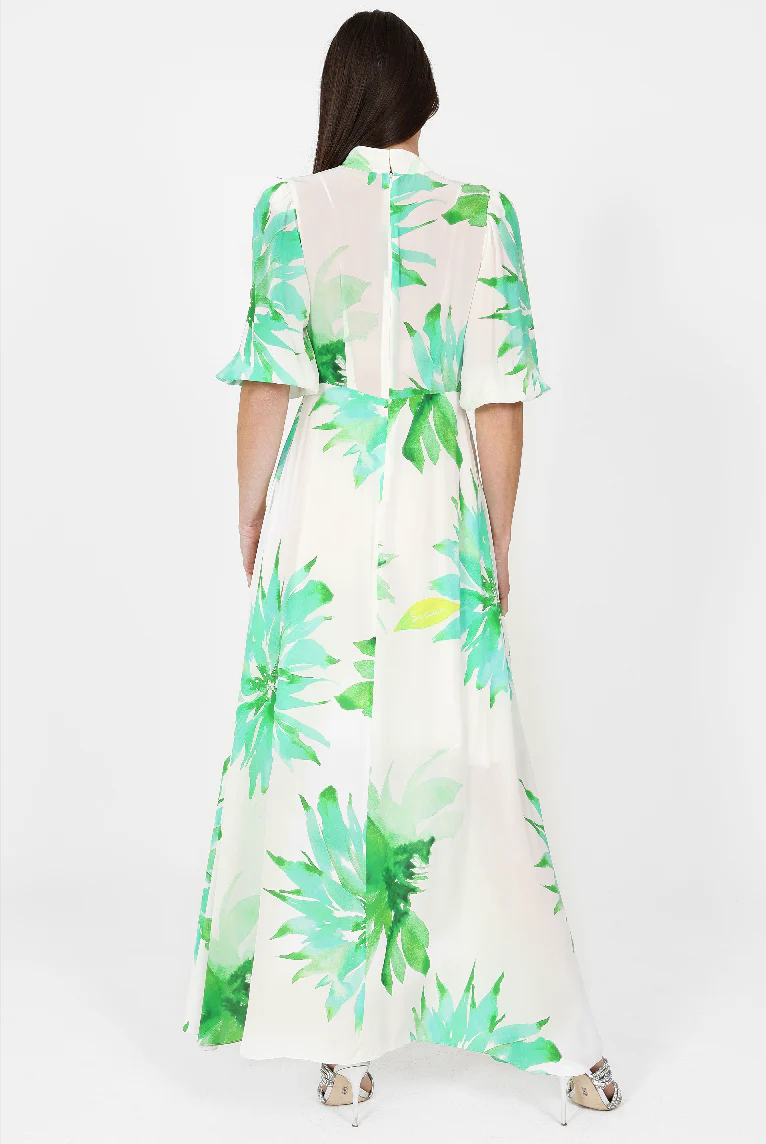 Elena Flower Dress - Green - Image 6