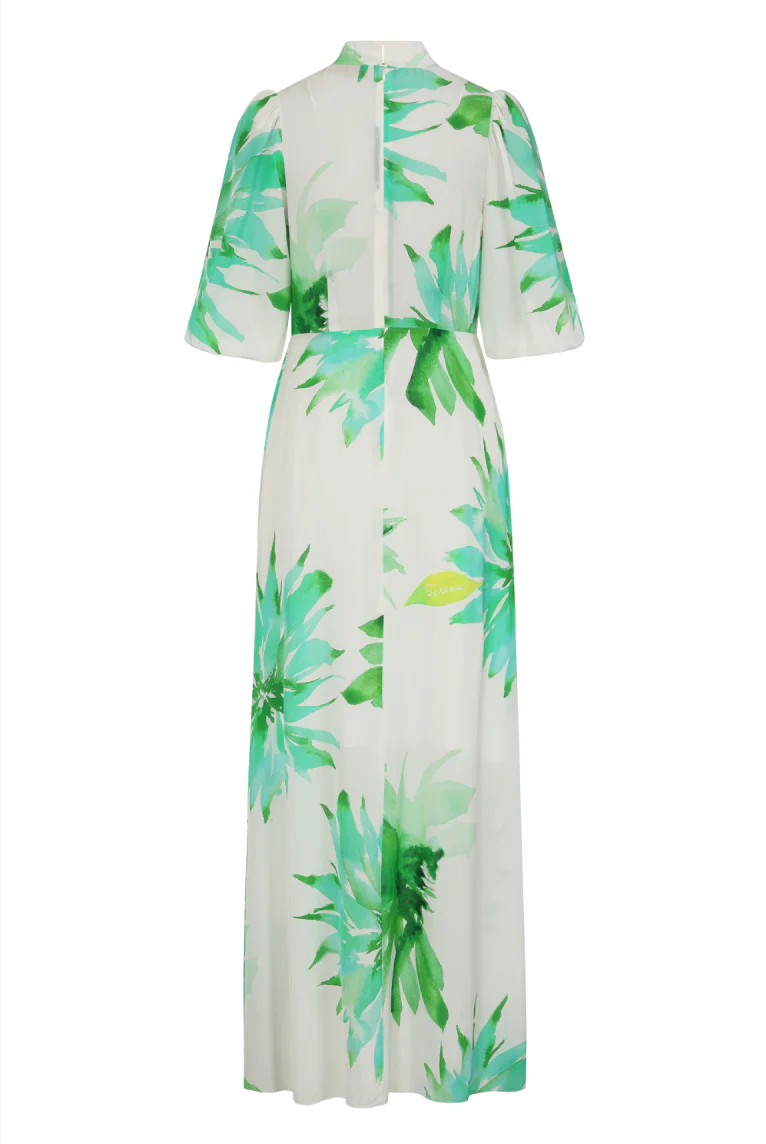Elena Flower Dress - Green - Image 9