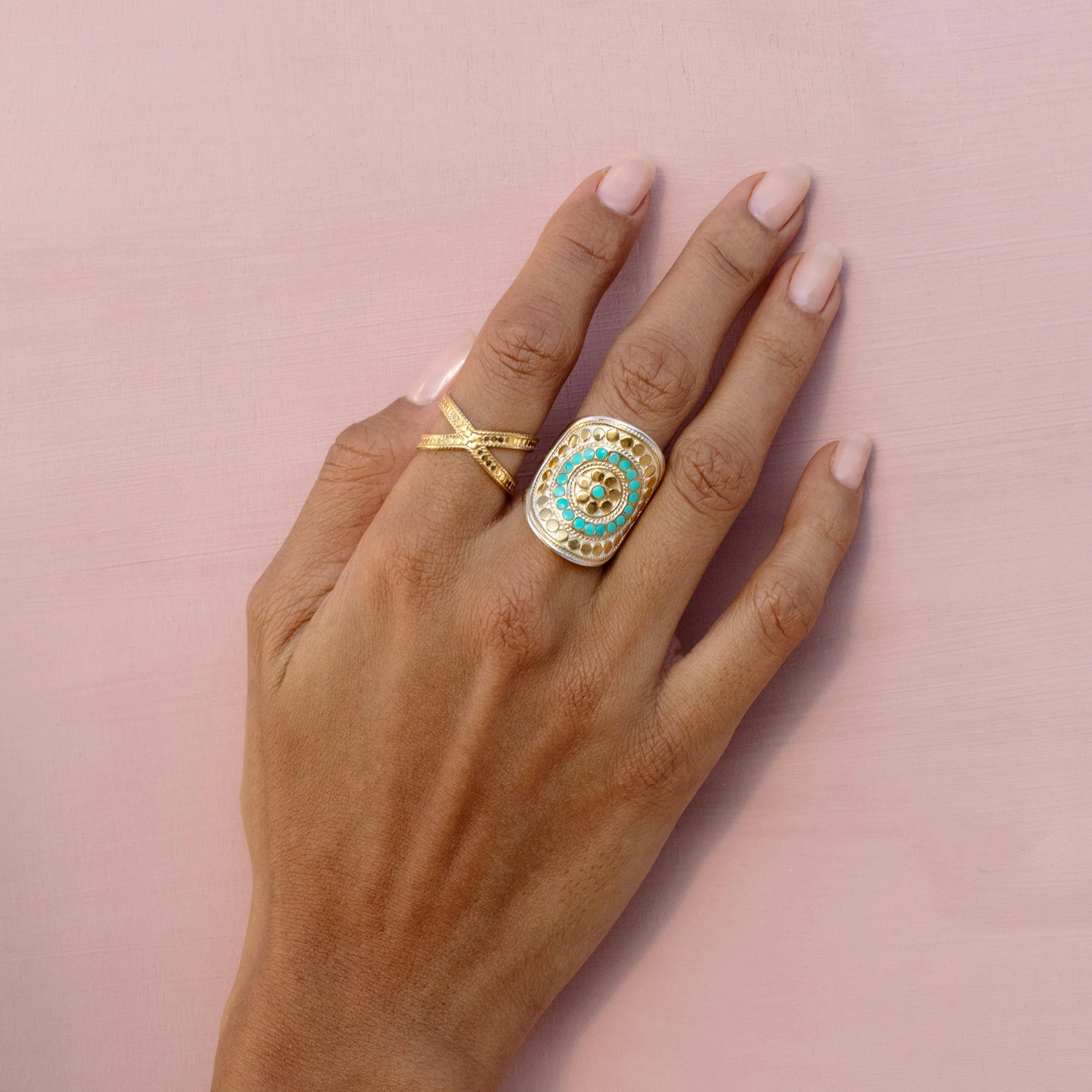 Flora Saddle Ring - Turquoise - Image 3