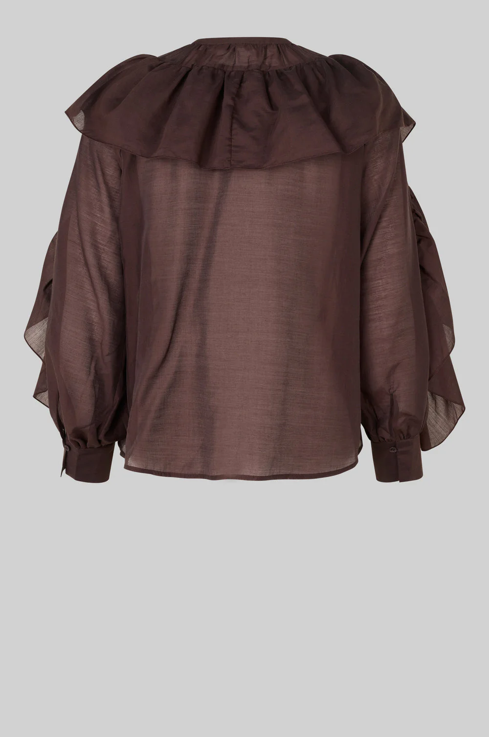 Fria Frill Blouse - Chocolate Plum - Image 8
