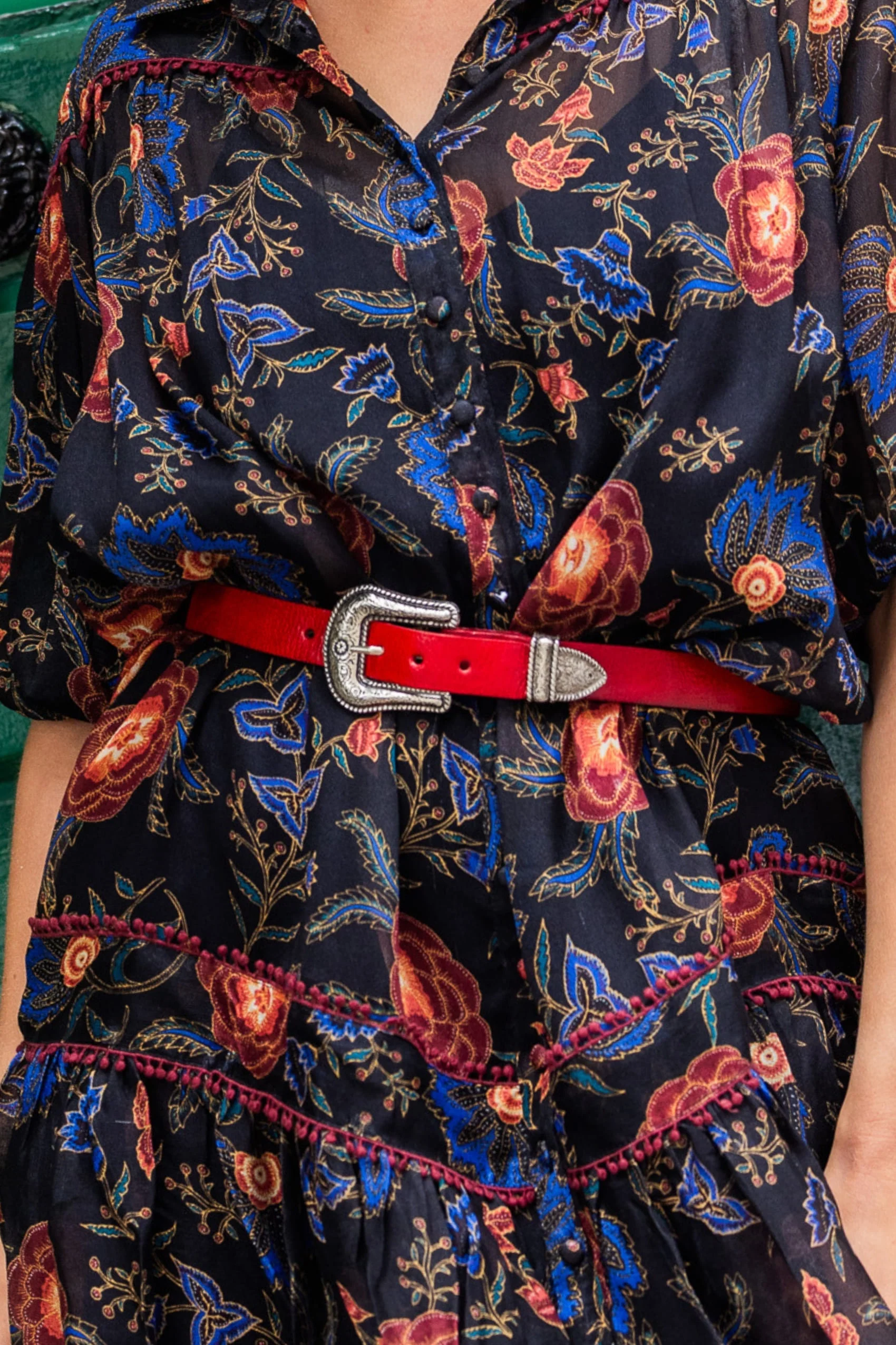 Riley Leather Belt - Red - Image 3