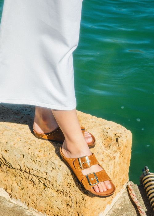 Honolulu Lead Velour Sandals - Mandorla - Image 5