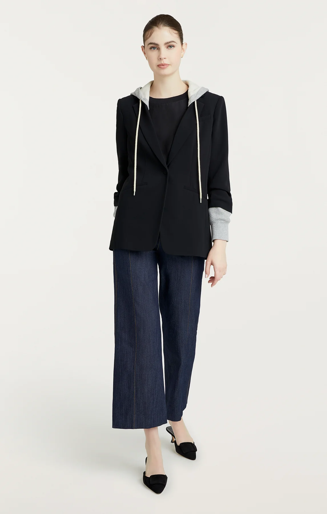 Hooded Khloe Blazer - Black - Image 3