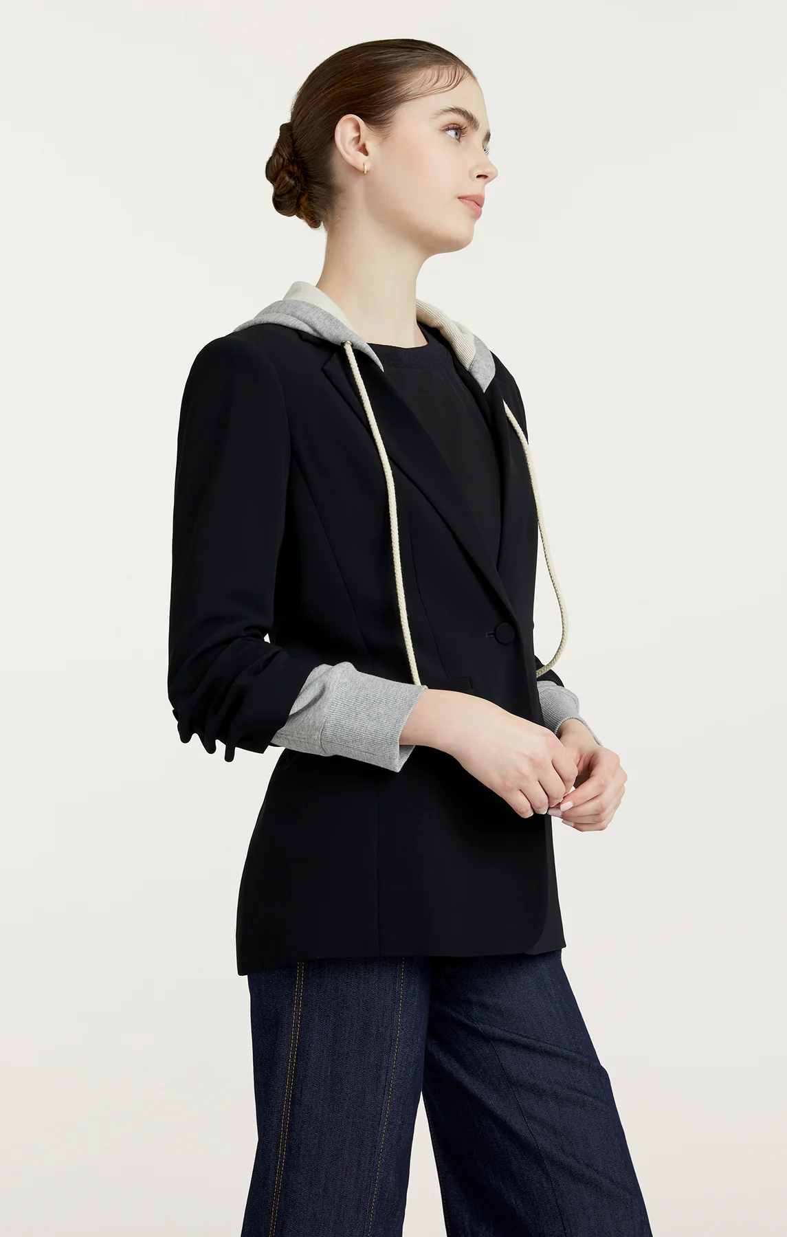 Hooded Khloe Blazer - Black - Image 4