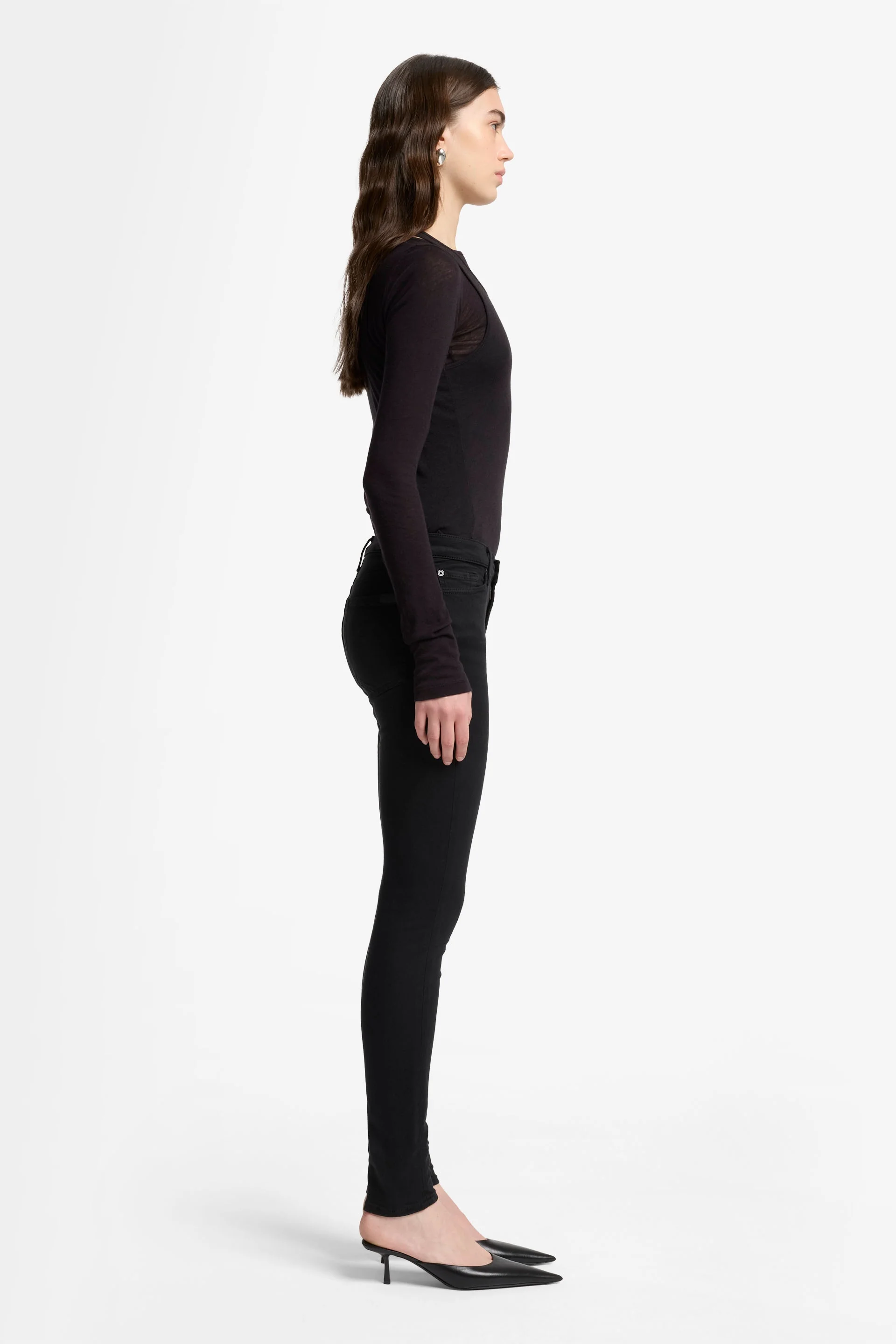 The HW Skinny Slim Illusion Luxe Rinsed Jeans - Black - Image 4
