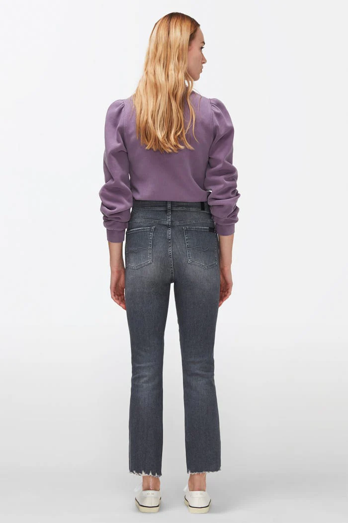 The HW Slim Kick Illusion Moon Tune Jeans With Worn Out Hem - Grey - Image 4
