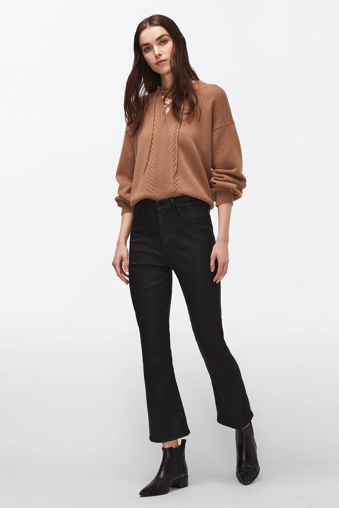 The HW Slim Kick Coated Illusion Jeans - Black - Image 3