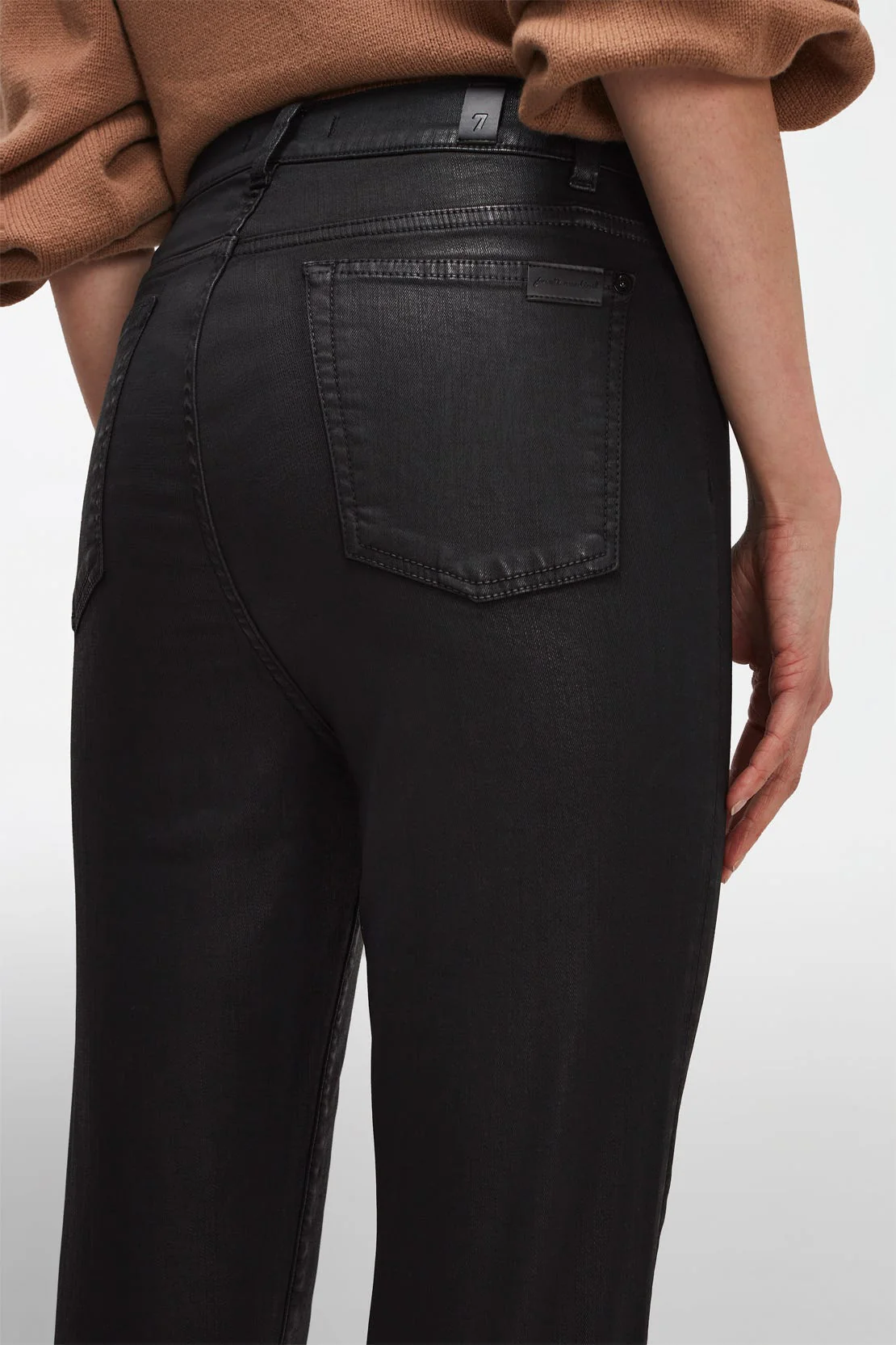 The HW Slim Kick Coated Illusion Jeans - Black - Image 6