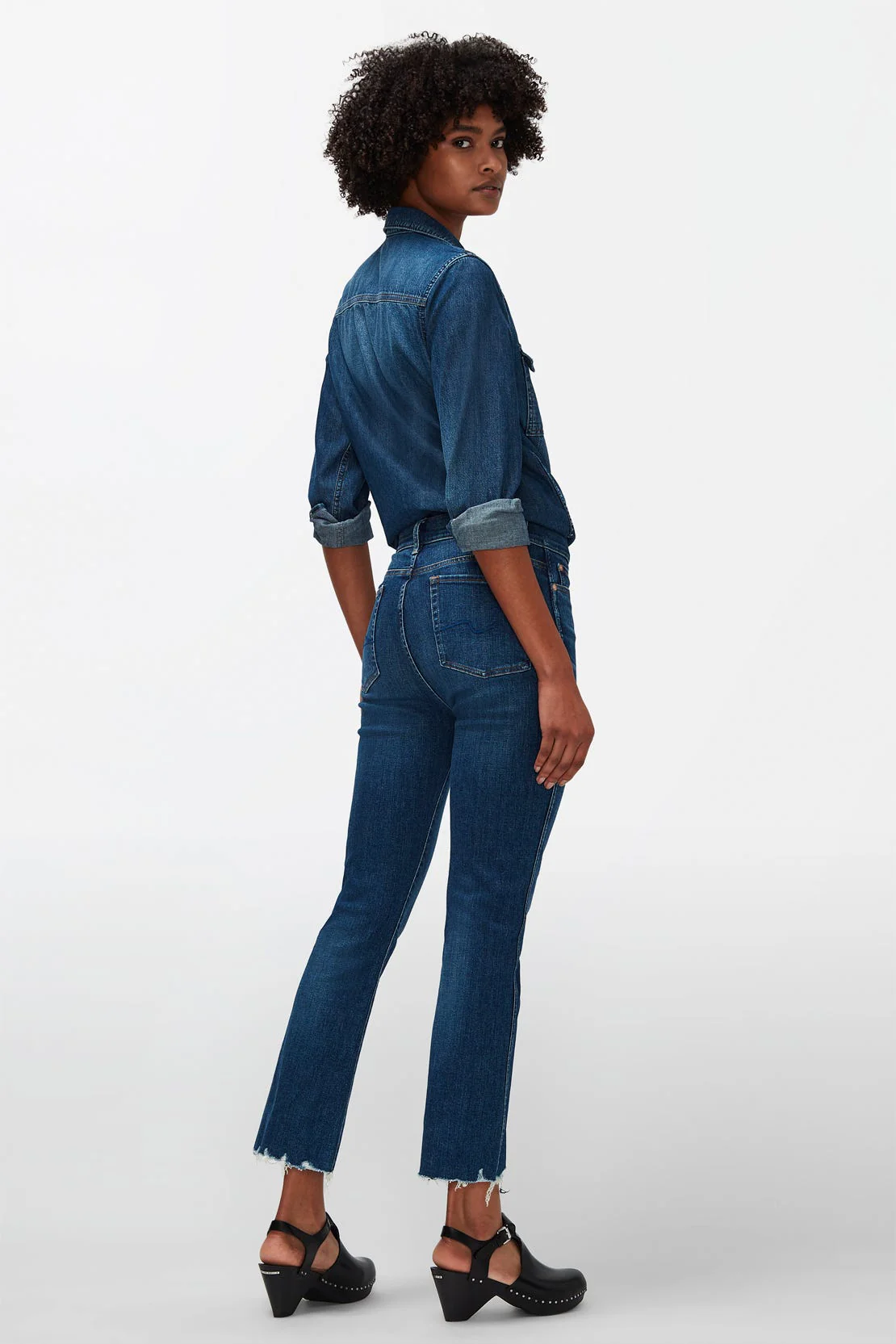 The HW Slim Kick Slim Illusion Highline Jeans - Dark Blue - Image 4