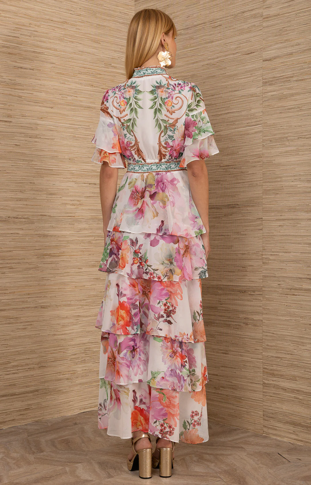 Itzayana Chiffon Maxi Dress - Ivory - Image 7