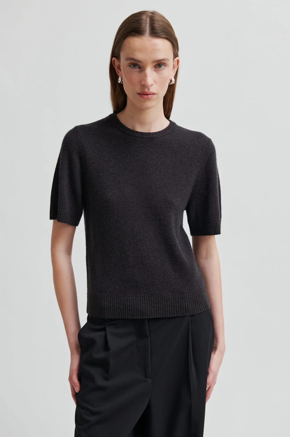 Leara Knit O-Neck - Black Sand - Image 5