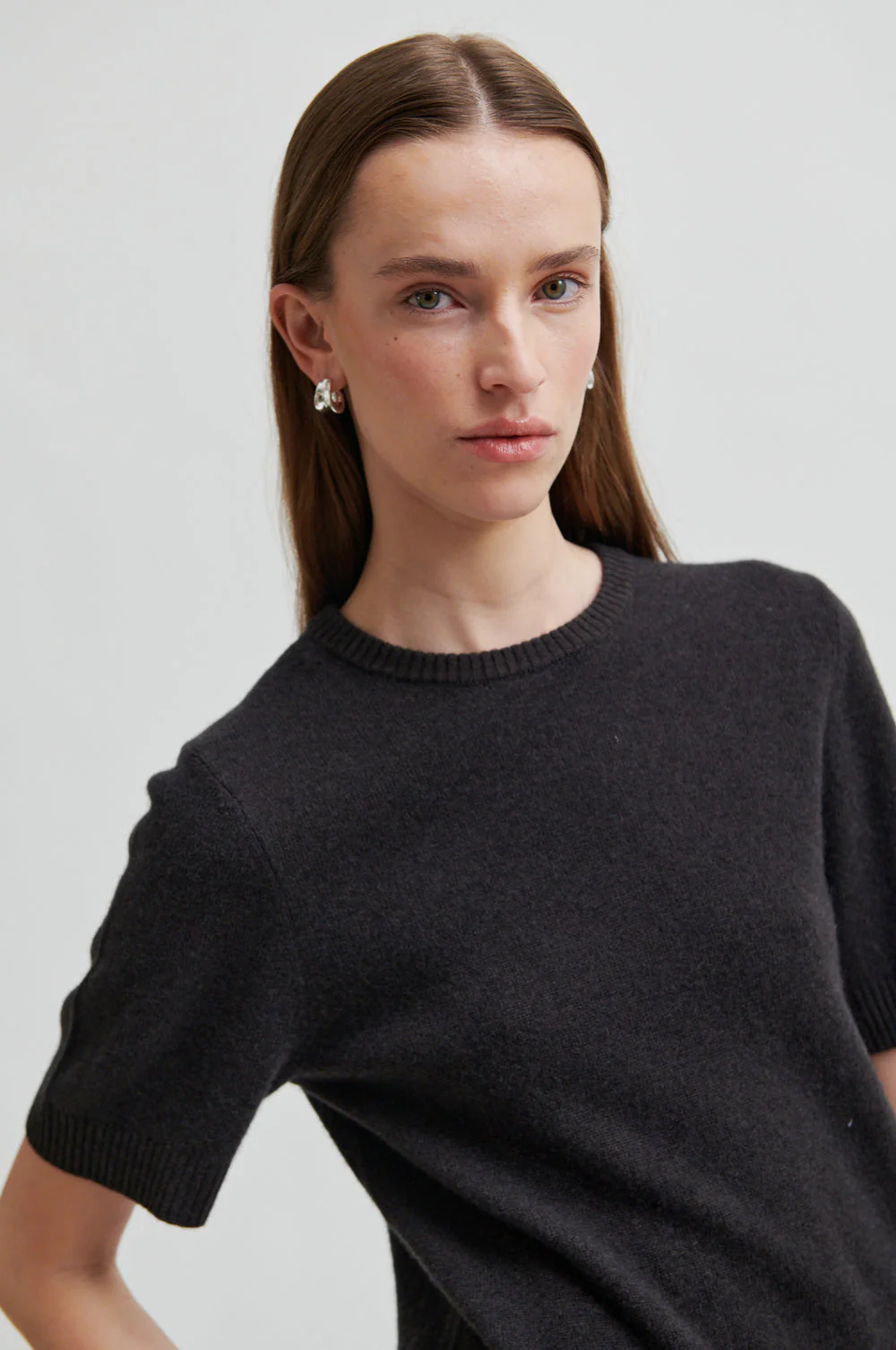 Leara Knit O-Neck - Black Sand - Image 6