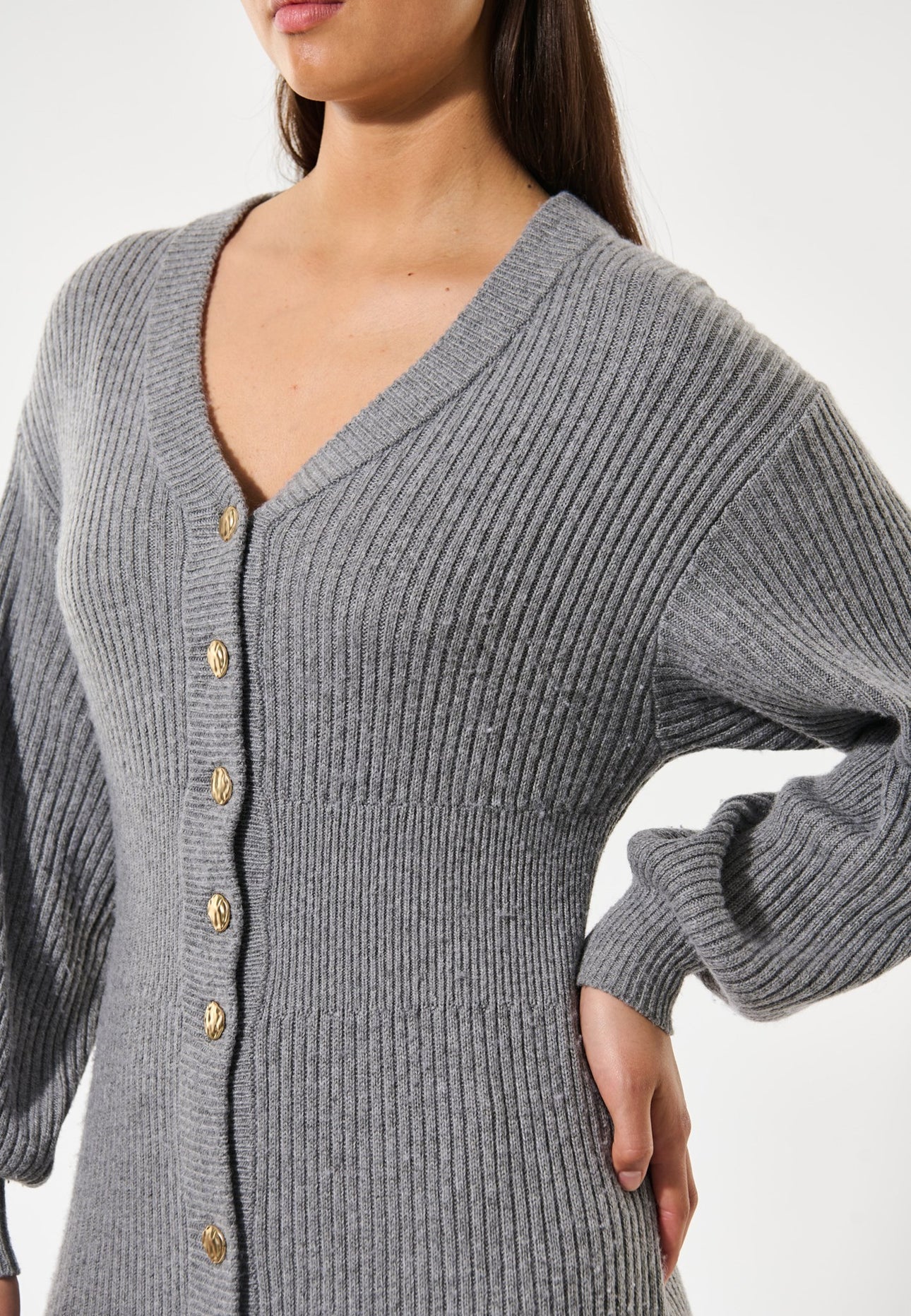Leonoradea Knit Dress - Grey Melange - Image 5