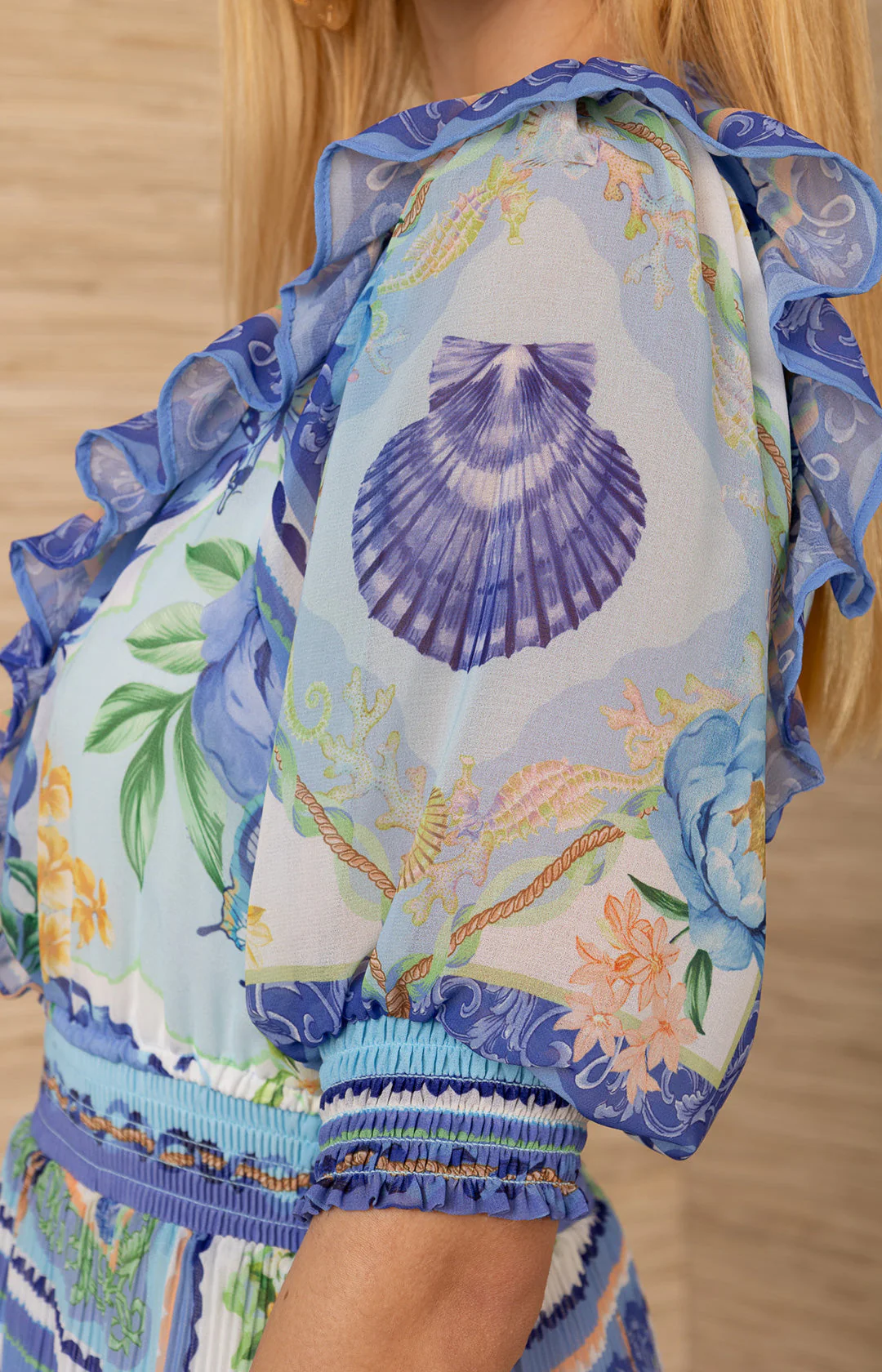 Lovisa Chiffon Dress - Blue - Image 4