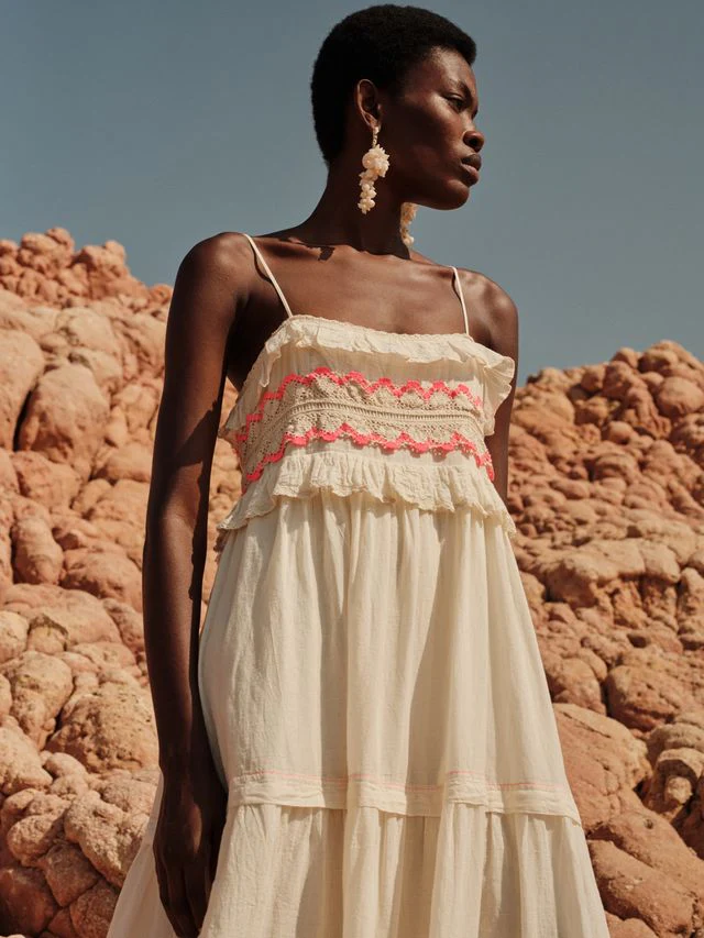 Merage Dress - Off-White/Pink - Image 2